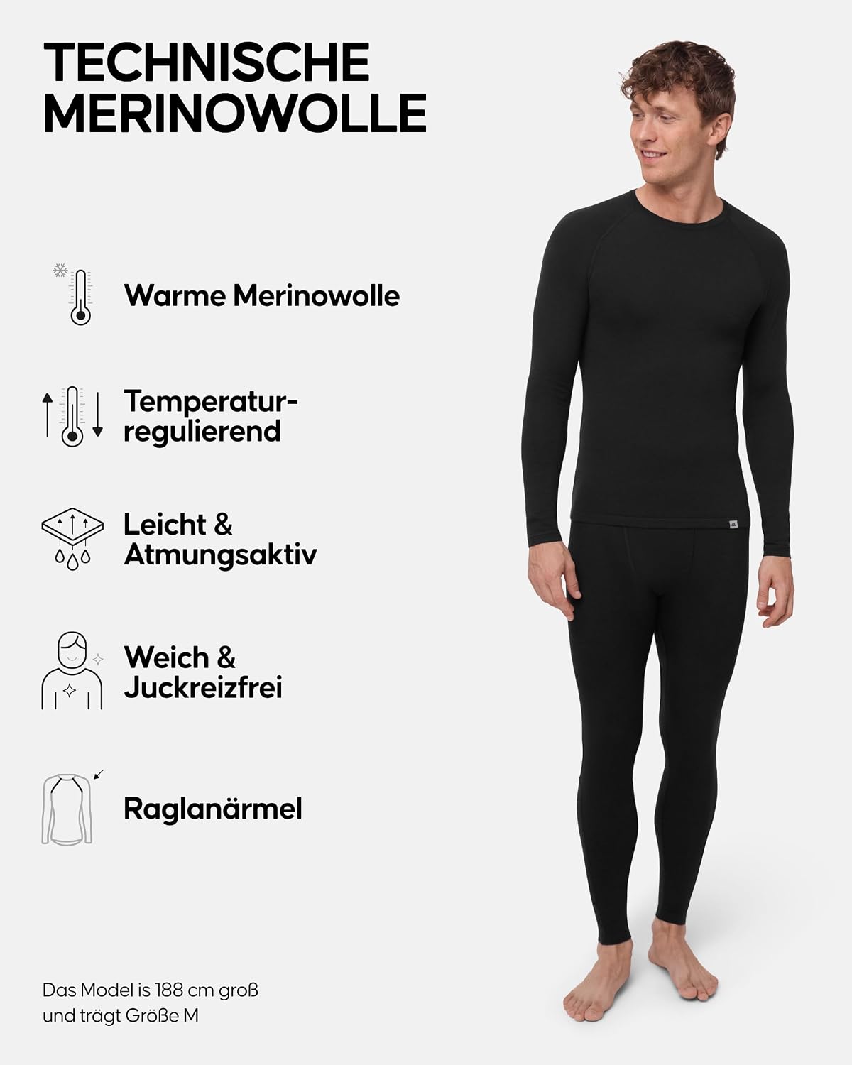 Detalle 2 de DANISH ENDURANCE Merino Thermounterwäsche 180