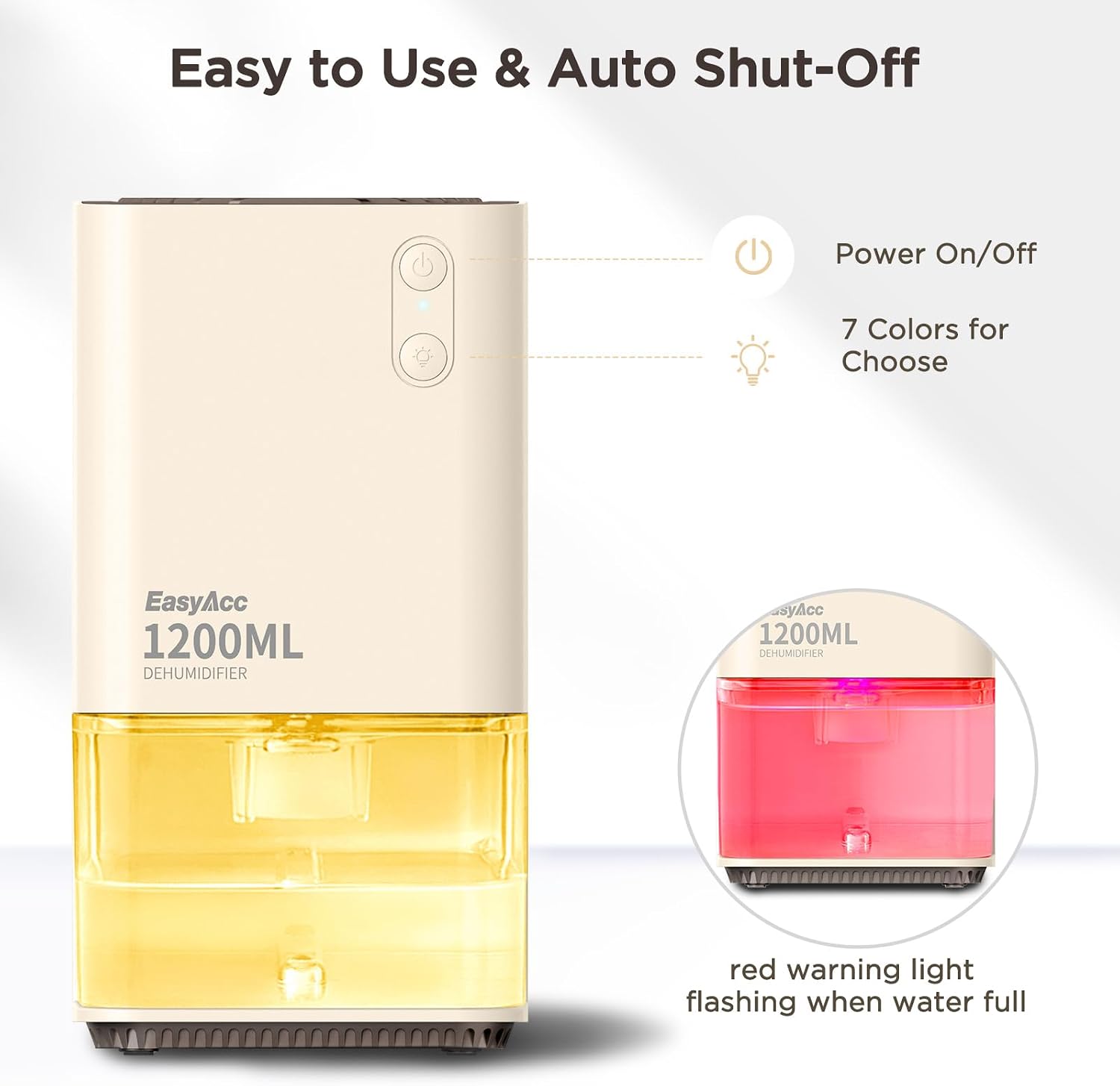 Thumbnail 4 de EasyAcc 1200ml Dehumidifier for Home Damp