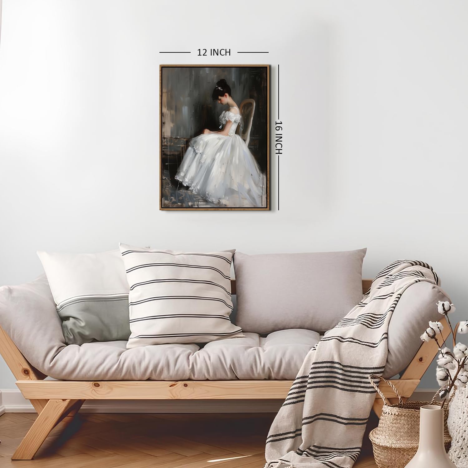Thumbnail 6 de AREBOLO Vintage Gothic Wall Art Framed French Lady Portrait Canvas Prints (12x16 inch)