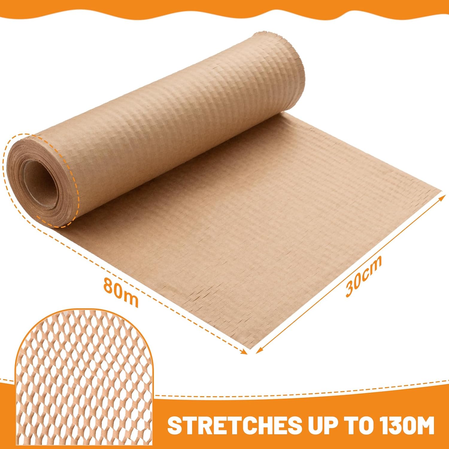 Thumbnail 1 de Honeycomb Packaging Paper Roll 80M x 30cm
