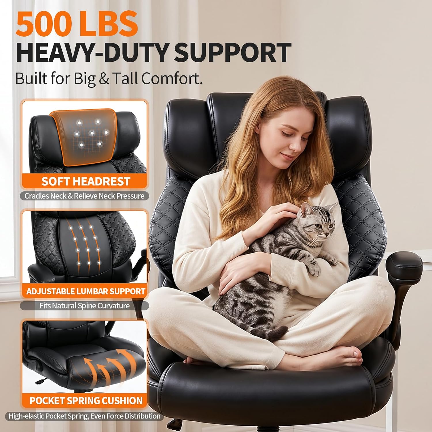 Detalle 2 de EGSEAT Office Chair, 500 lbs