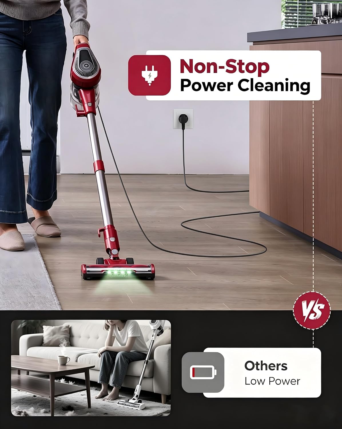 Thumbnail 6 de Vexilar Corded Vacuum Cleaner 60KPa/600W: Deep-Clean, Self-Standing 6-in-1 with LED Headlights
