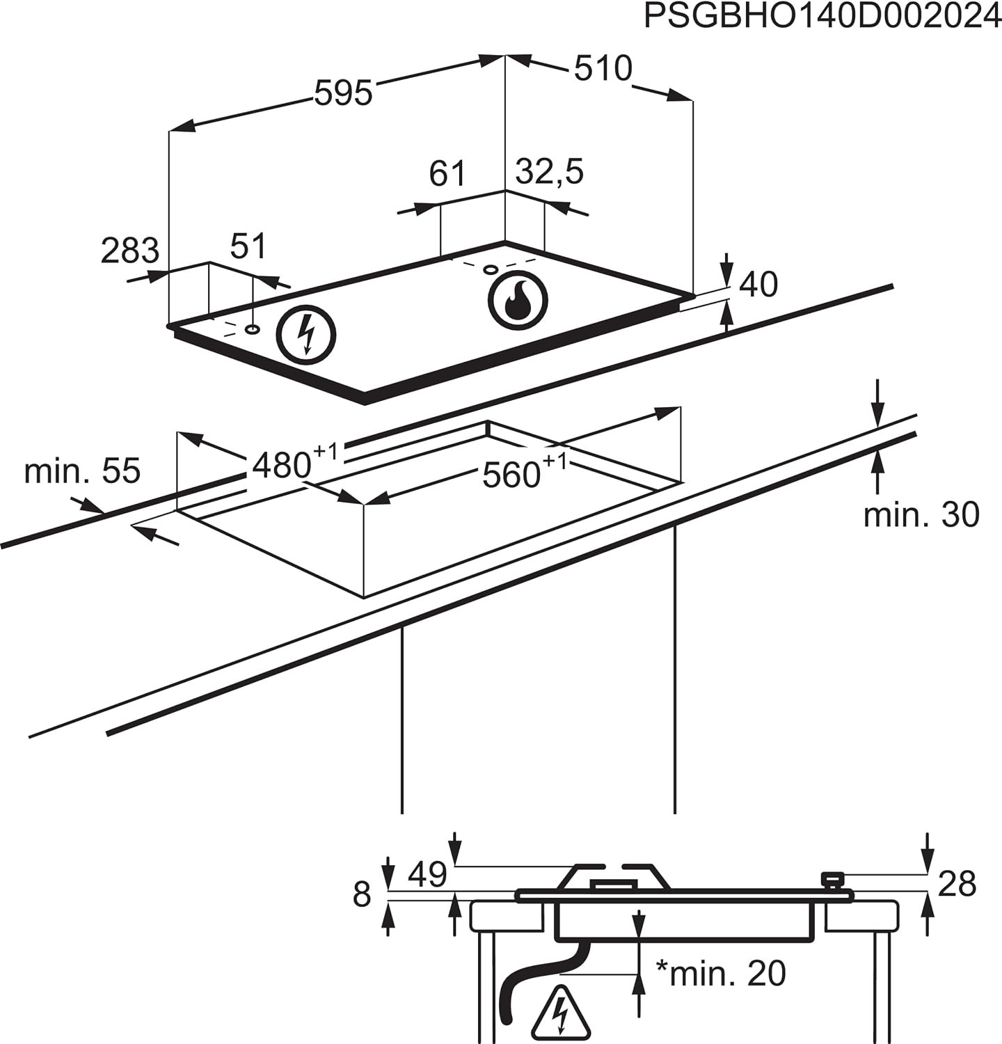 Thumbnail 6 de AEG HGB64400SM Piano cottura gas 60 cm