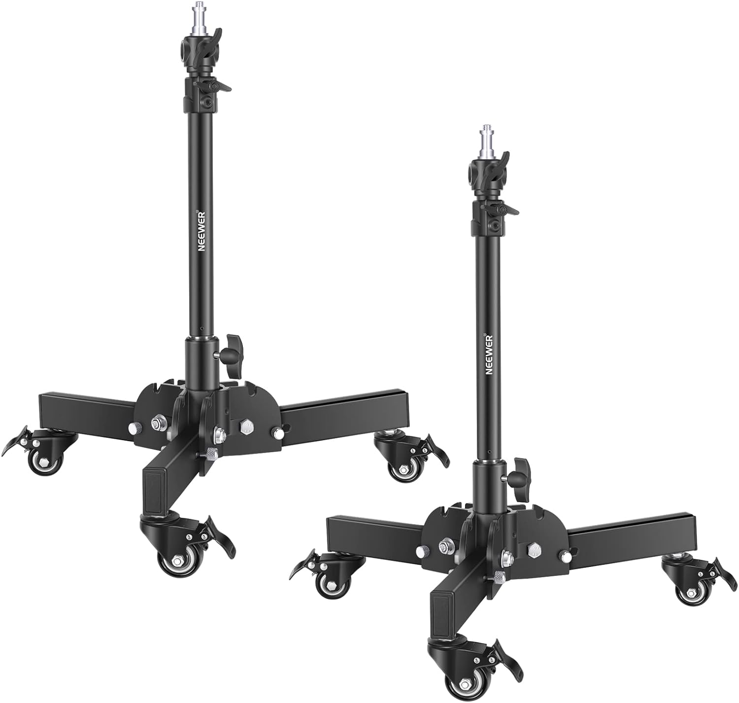 NEEWER ST72 — lot de 2 trépieds de lumière robustes avec roulettes, hauteur max 2,4 pieds