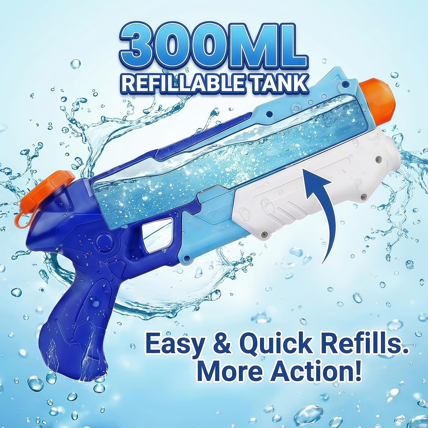 Thumbnail 1 de Vivyklfc Water Pistols 2-Pack (300ml) – Leak-proof pump-action water blasters with 8–10m range