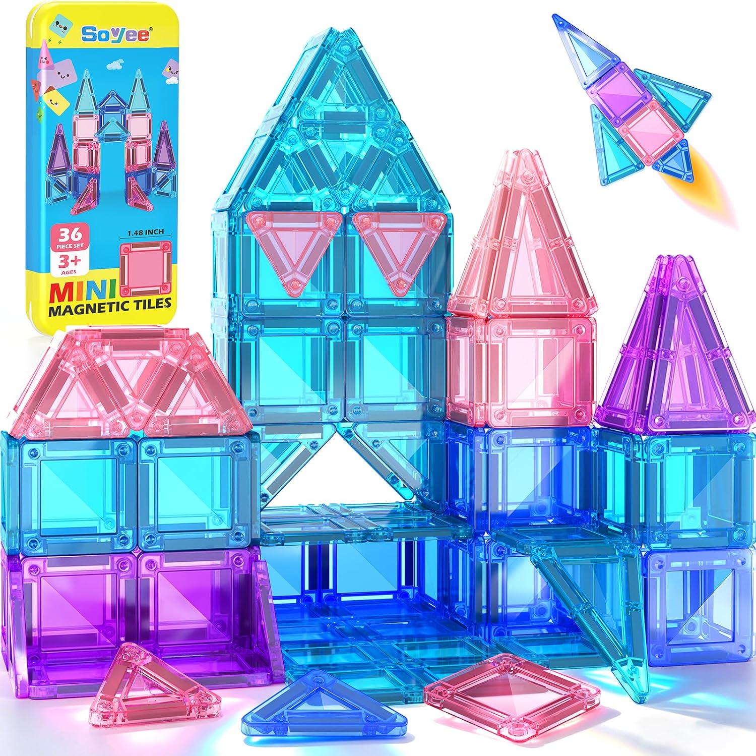 Detalle de Soyee Magnetic Tiles 36pcs Travel Set 🧩