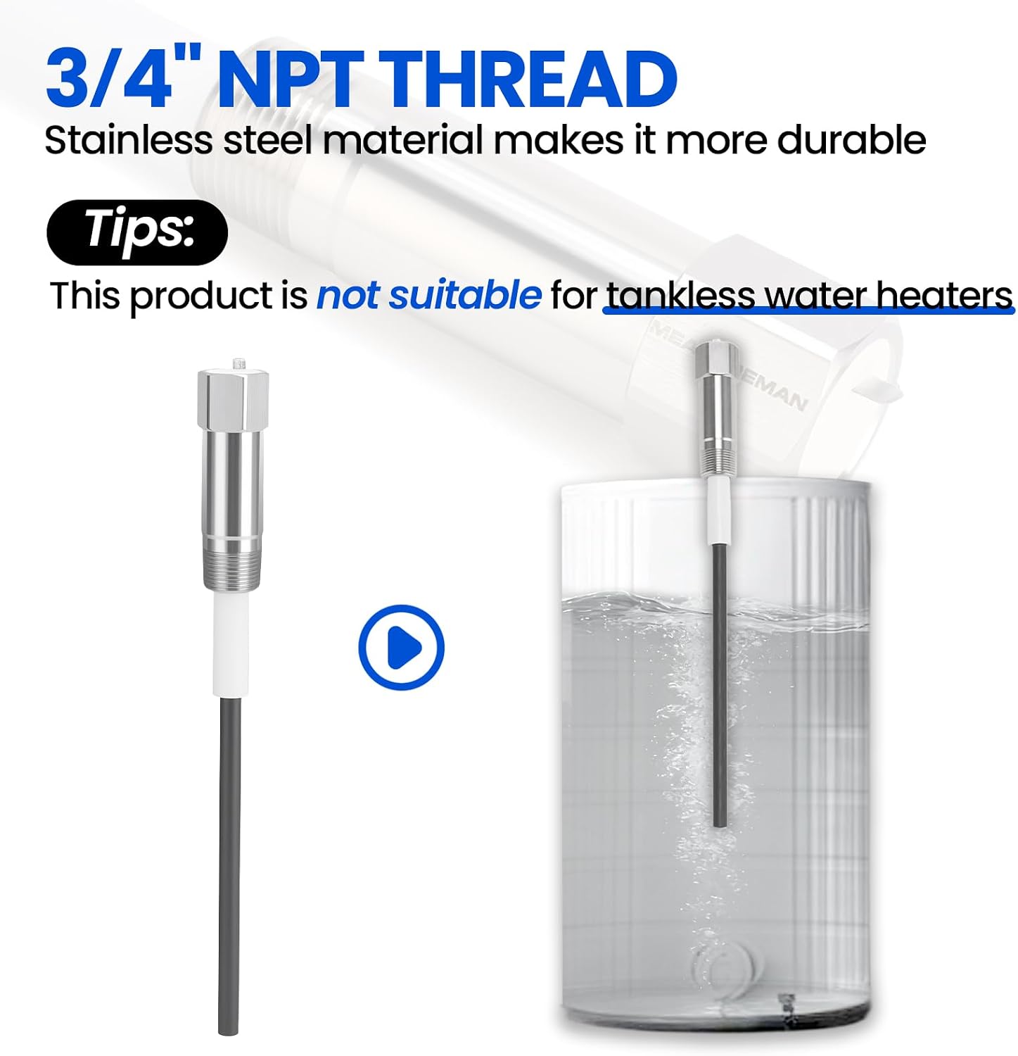 Detalle 2 de MEASUREMAN Water Heater Anode Rod Titanium