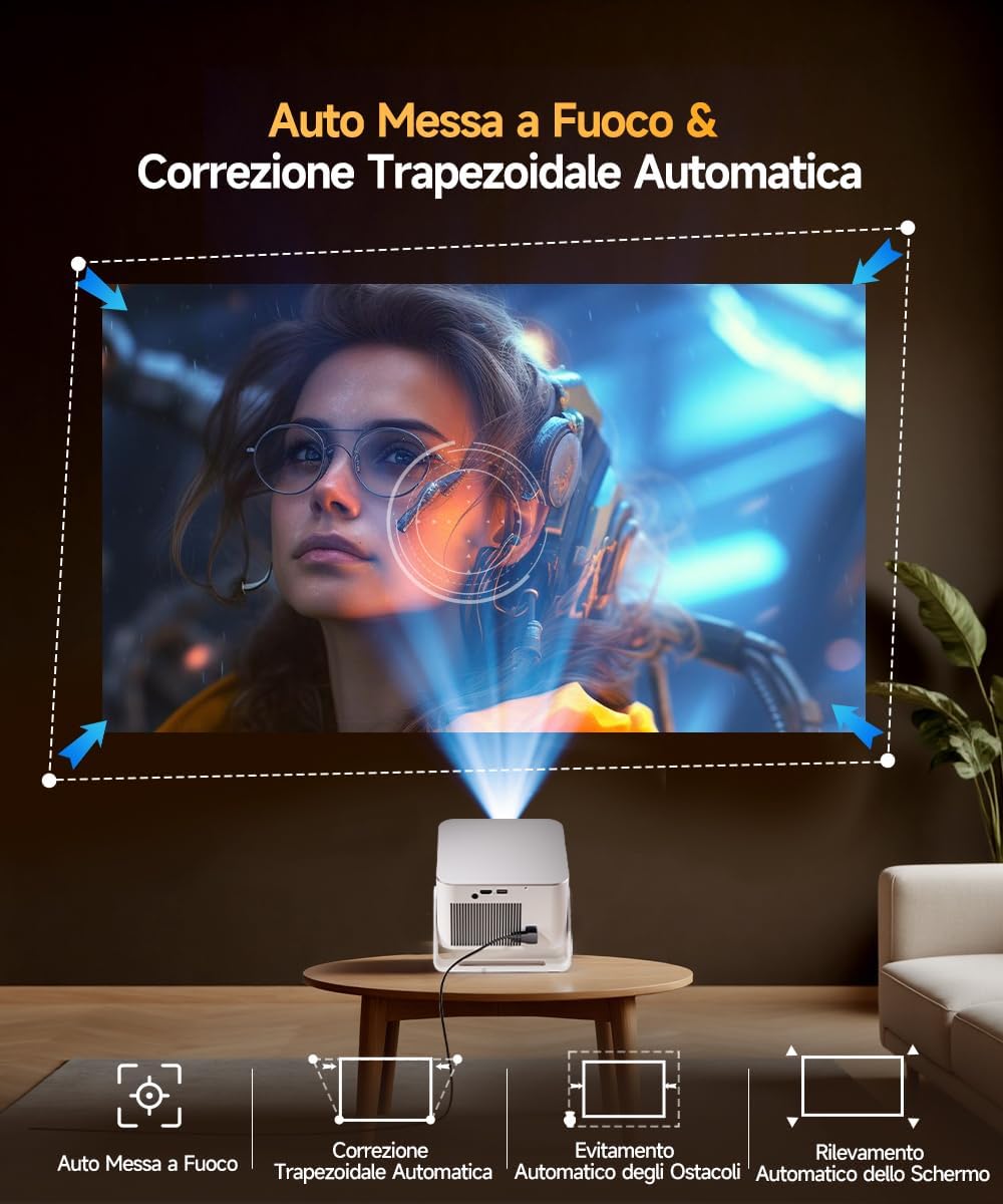 Thumbnail 4 de HY350MAX Mini proiettore portatile 1080P con Android 14 e Wi‑Fi 6