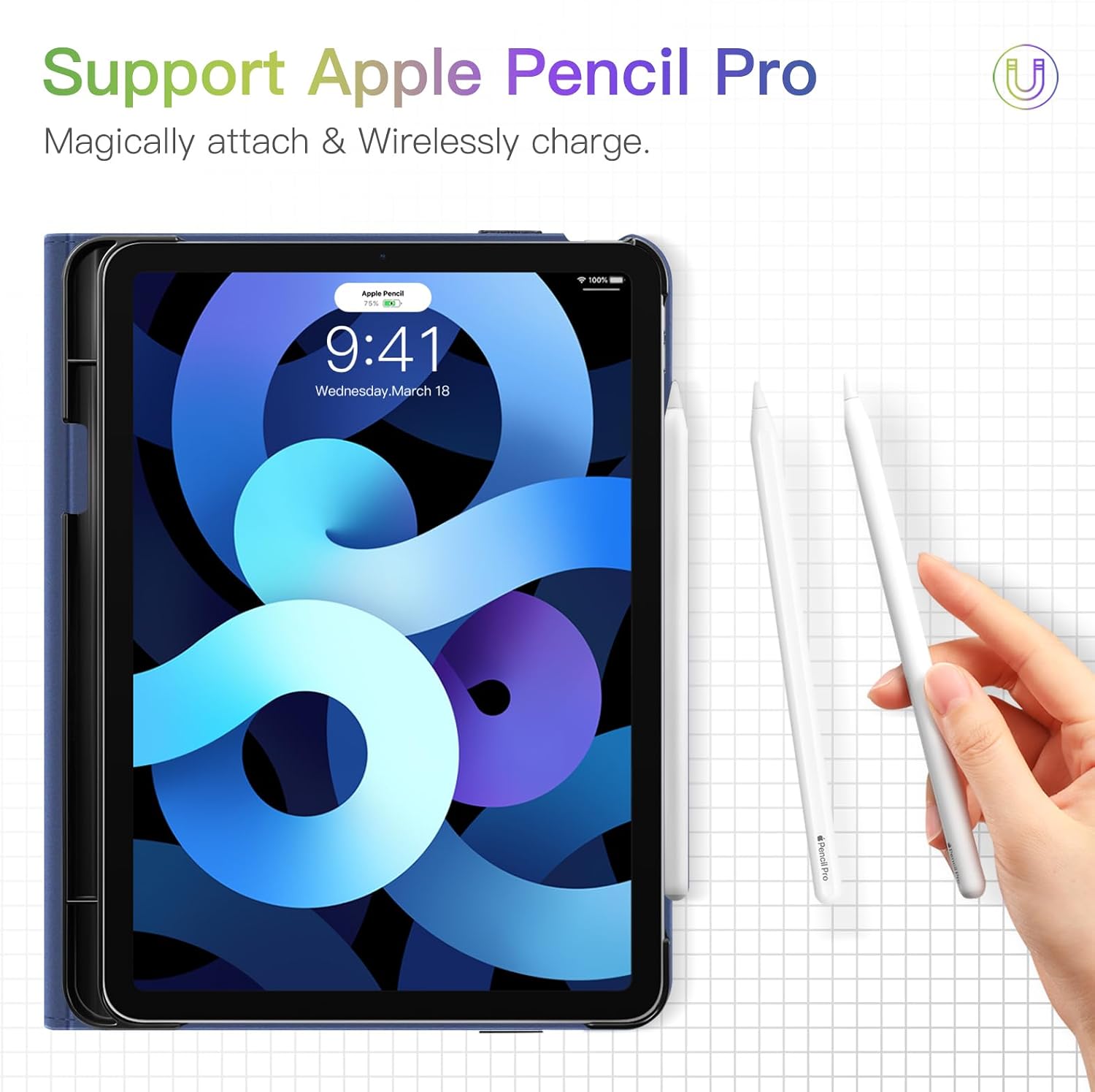 Thumbnail 6 de FINTIE Case for iPad Air 11-inch (M4 2026 / M3 2025 / M2 2024) – Multi-Angle folio cover with pencil holder & pocket