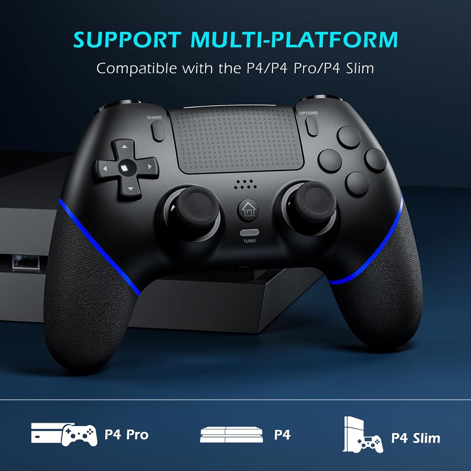 Thumbnail 1 de CHEREEKI Controller PS4 con batteria 1000mAh e vibrazione
