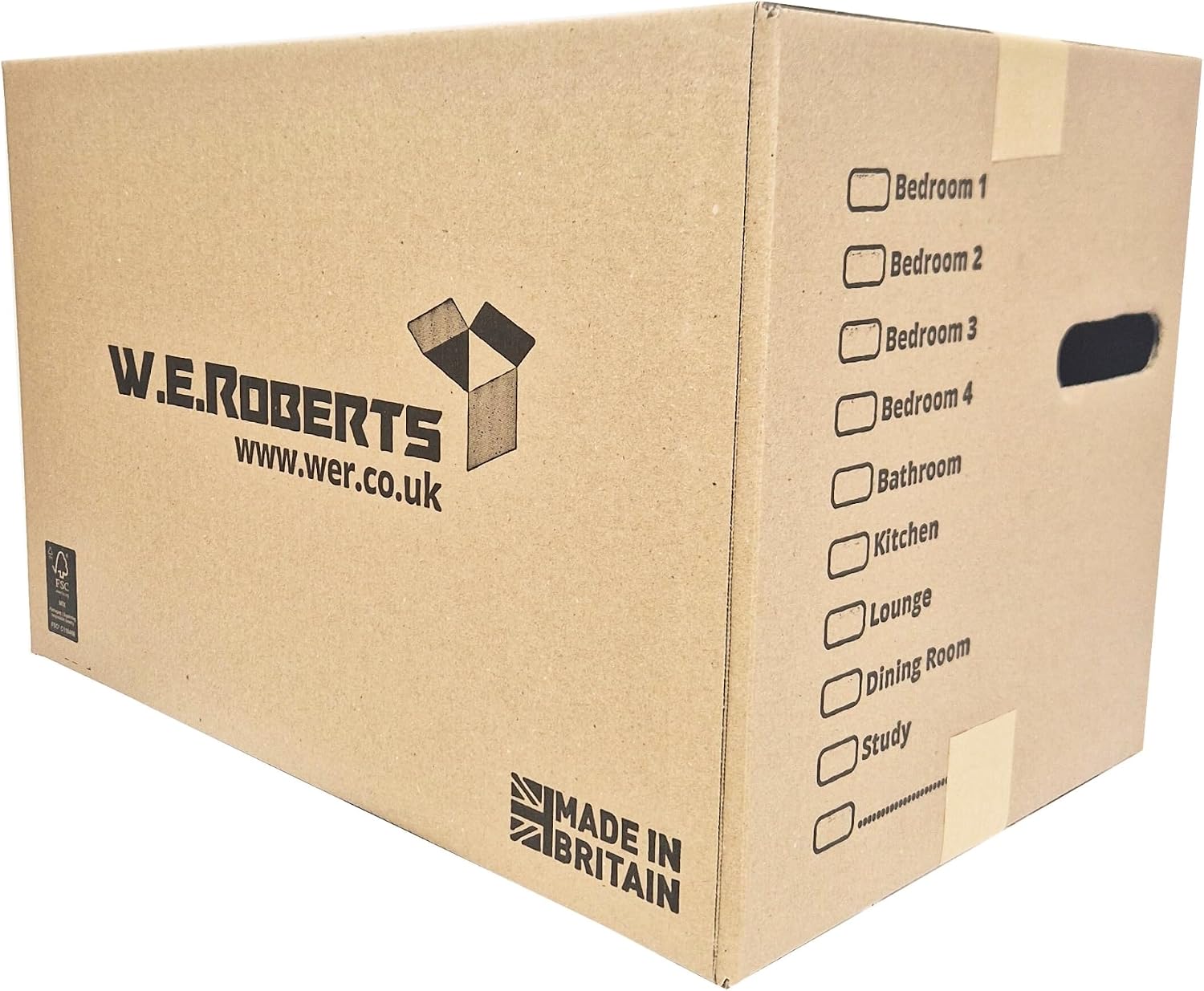 Thumbnail 6 de Moving Boxes x 20 Large Strong Cardboard Boxes by W.E. Roberts – 45.7 x 28.8 x 28.8 cm, with Handles and Room List