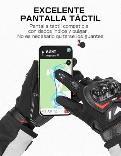 Thumbnail 4 de KEMIMOTO guantes de moto de verano con pantalla táctil y protección en nudillos