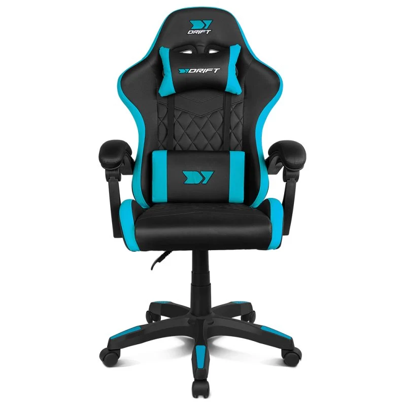 Detalle de Drift DR35: Silla Gaming negra/azul compacta y ergonómica para largas sesiones
