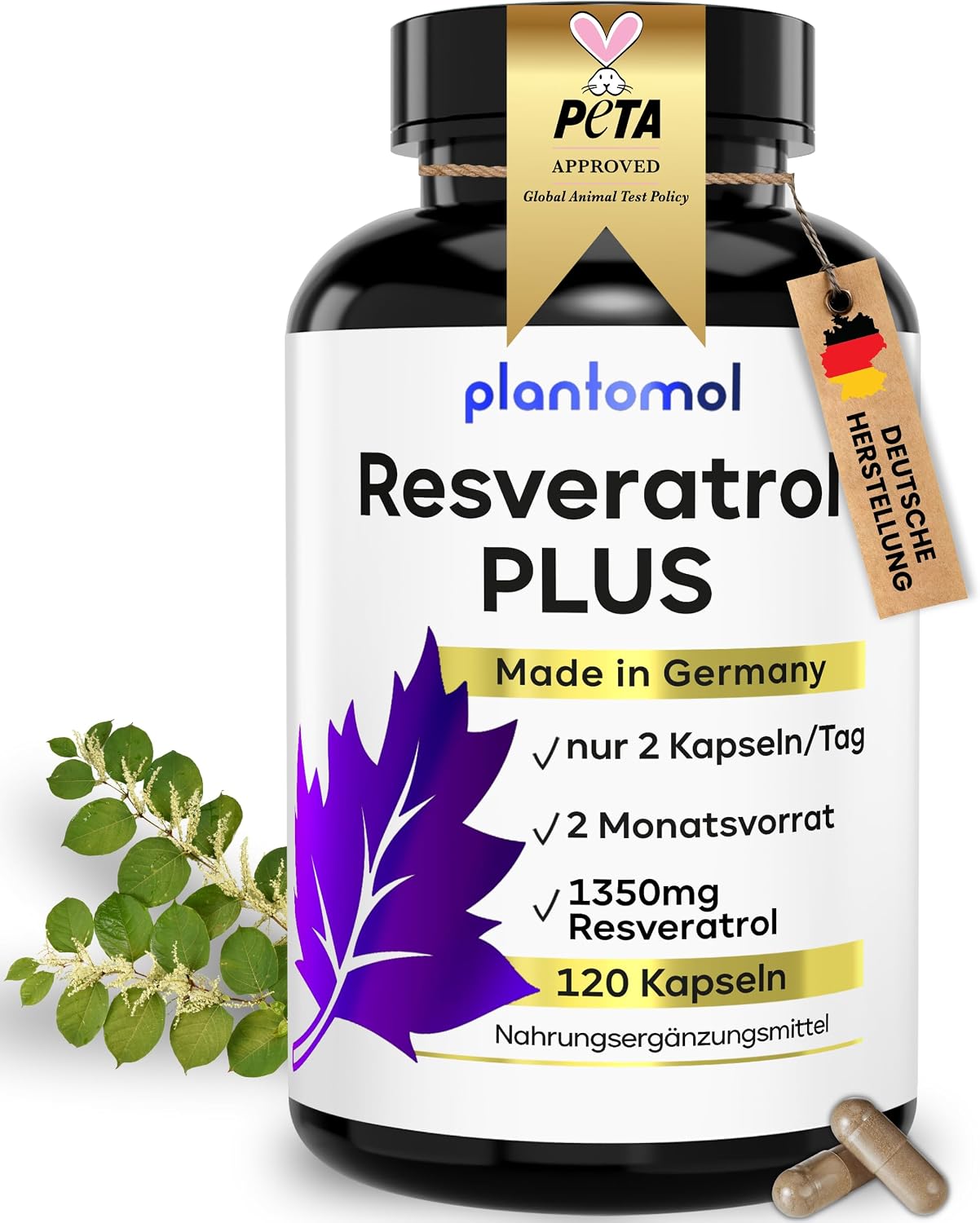 Detalle de Resveratrol PLUS 1350 mg Kapseln đź’Š