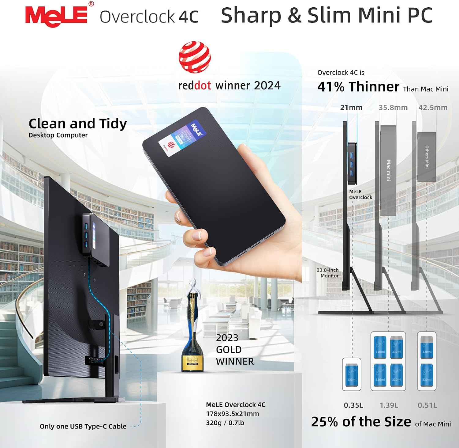 Thumbnail 6 de MeLE Overclock4C Mini PC, N100: A compact, feature-rich IoT-ready PC with triple 4K output