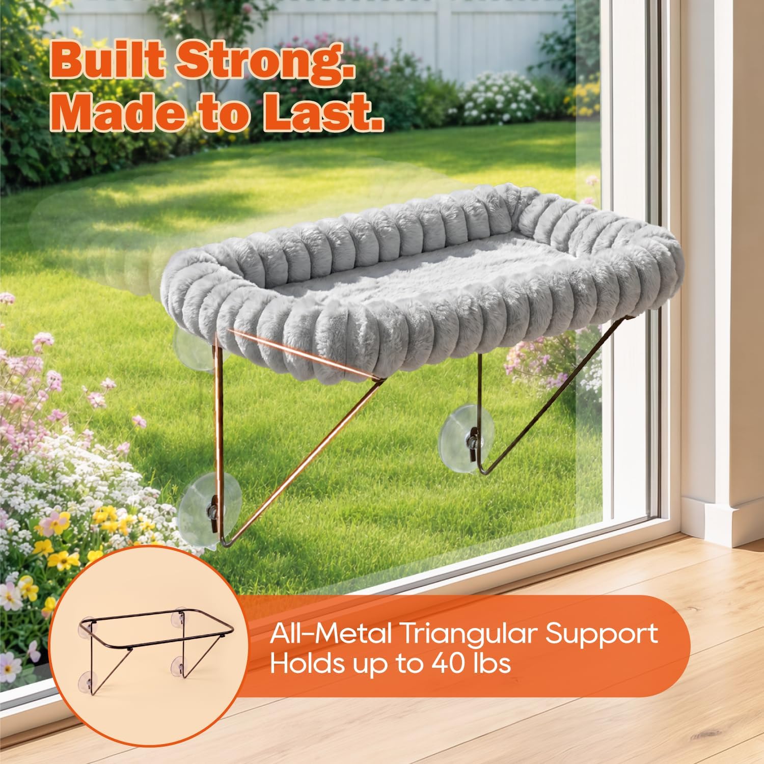 Detalle de Zakkart Cat Window Perch, 40 lb Capacity