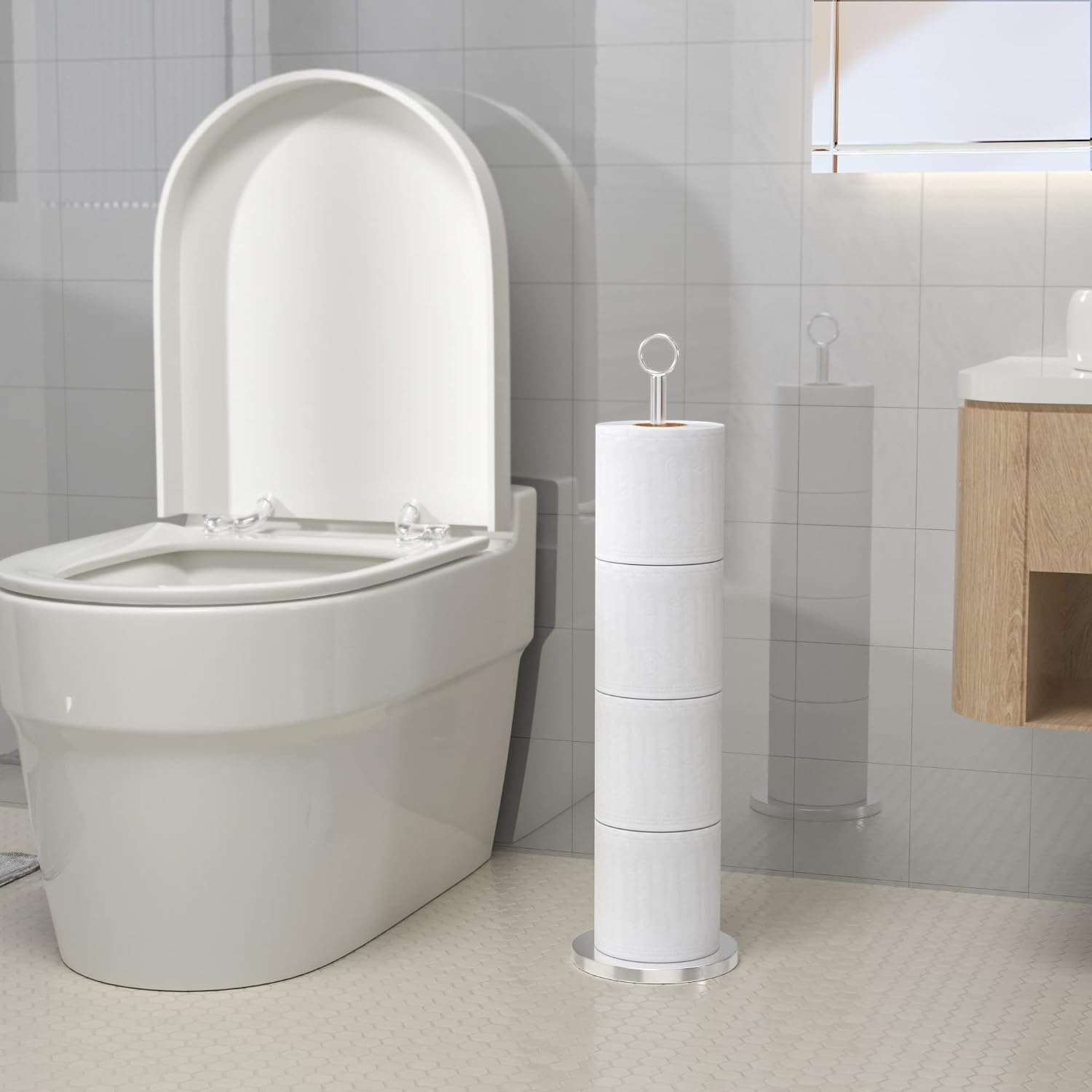 Thumbnail 5 de Free-Standing Toilet Roll Holder with Reserve