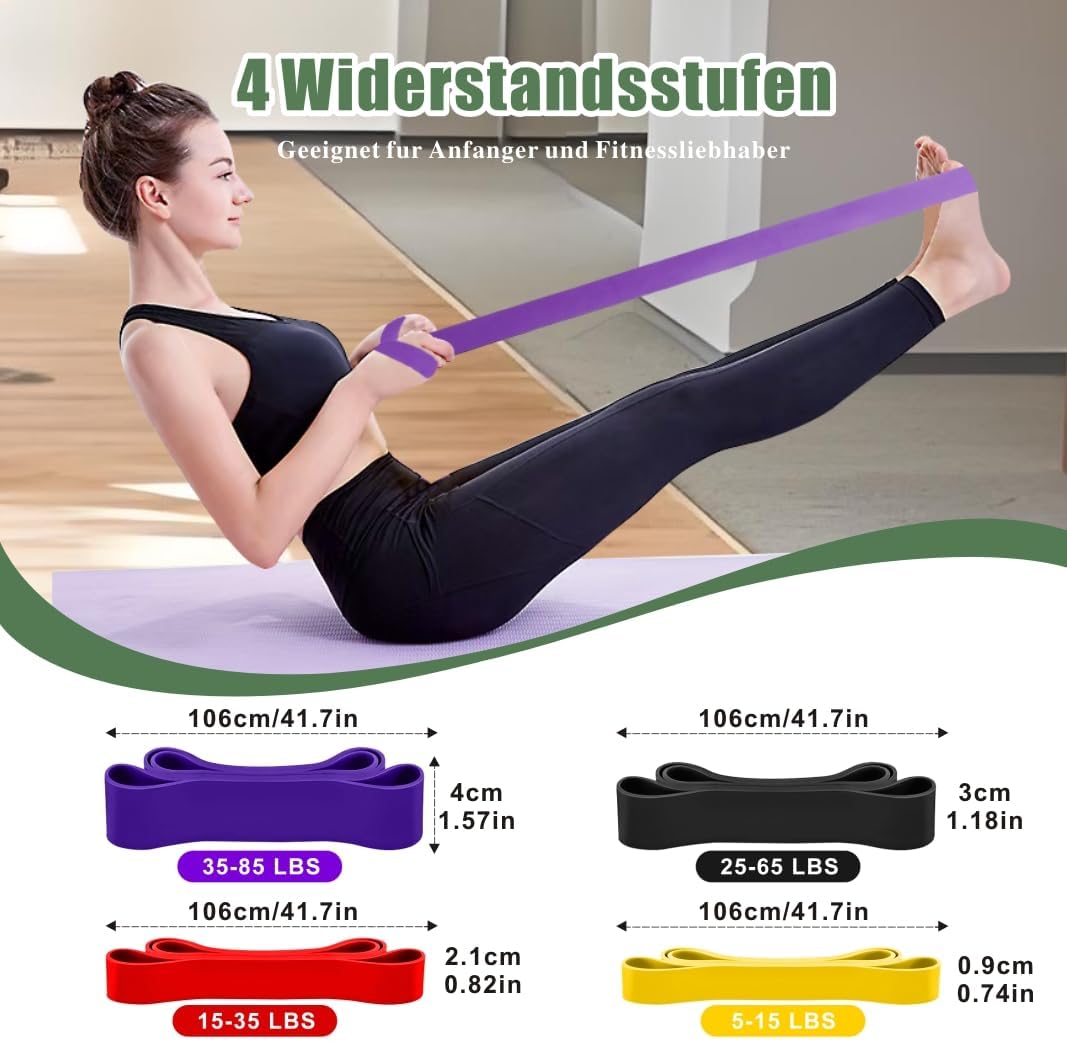 Thumbnail 1 de NATNAV Elastici Fitness: set da 4 elastici con maniglie, gancio porta e guida esercizi