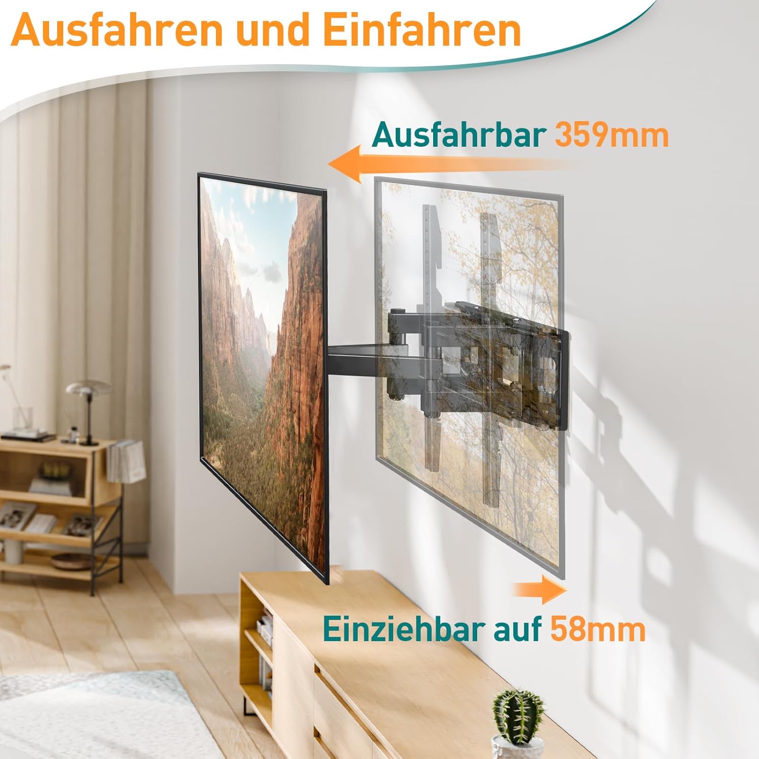 Thumbnail 2 de ELIVED TV Wandhalterung schwenkbar und neigbar für 26–70 Zoll, bis max. VESA 400x400 mm