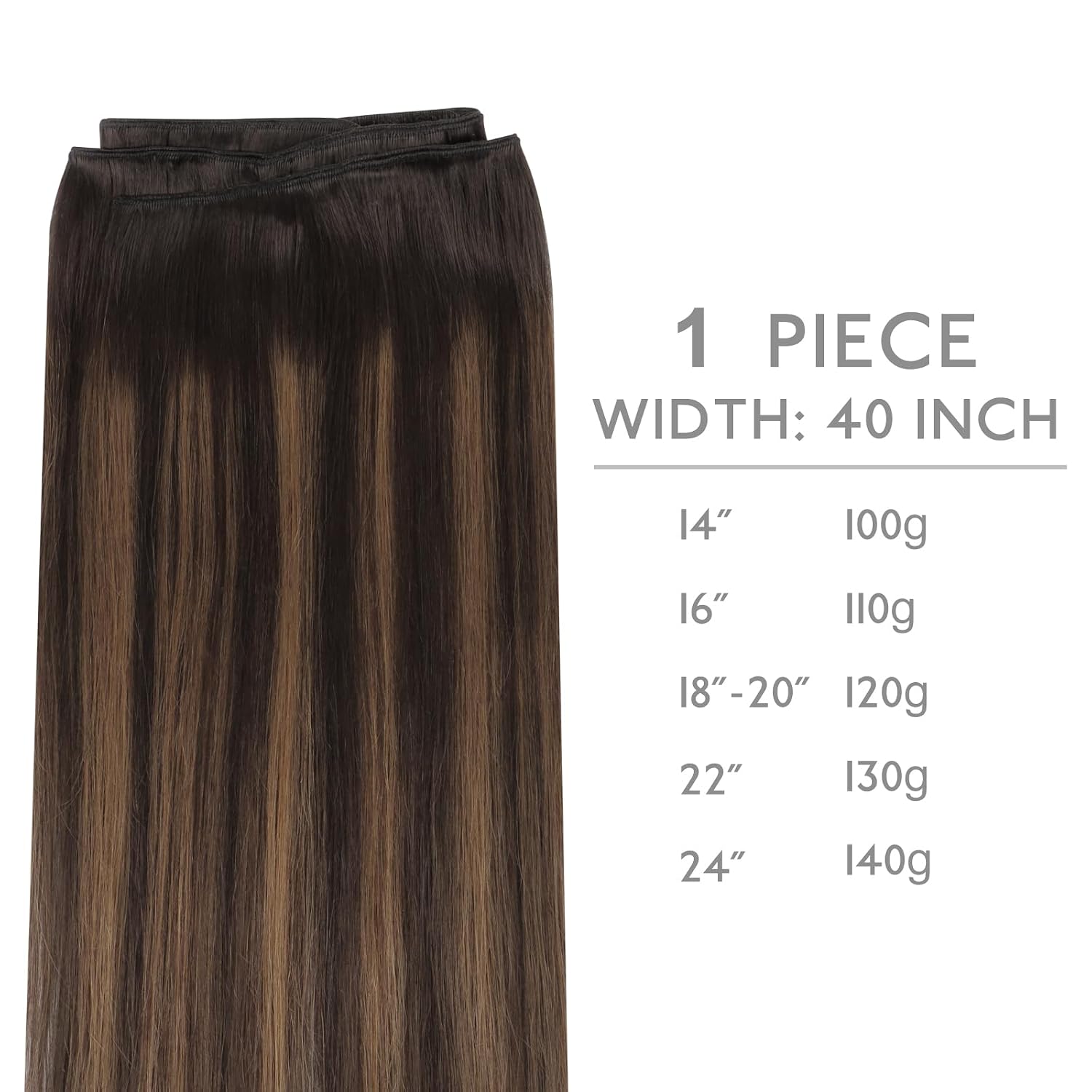 Thumbnail 1 de WENNALIFE Sew In Hair Extensions: Real Human Hair, 24'', Thick & Invisible Weft