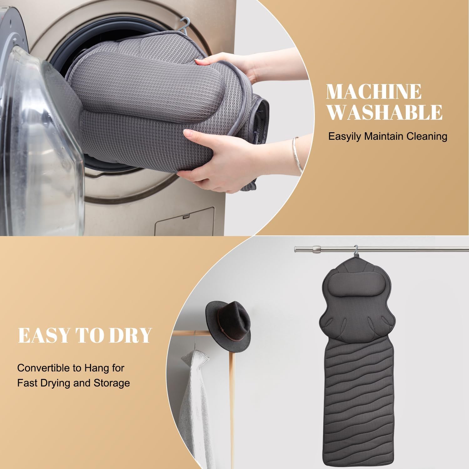 Detalle 2 de Full-body bath pillow with 4D Air Mesh