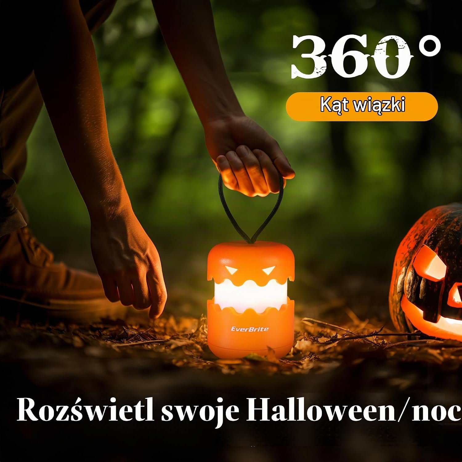 Detalle de EVERBRITE E041044A – 3 składane lampiony LED w kształcie dyni