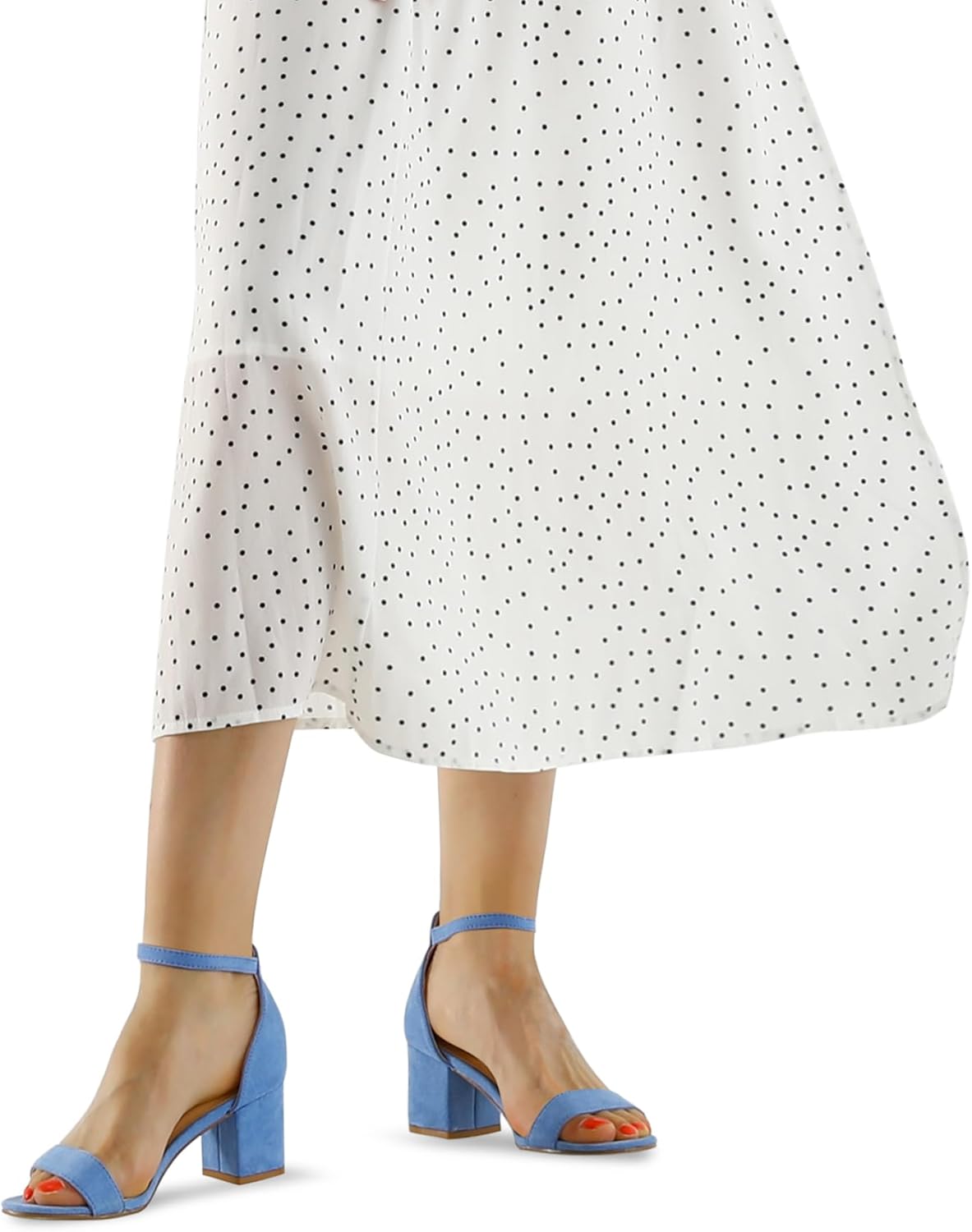 Detalle 2 de mysoft chunky low heel ankle strap sandals