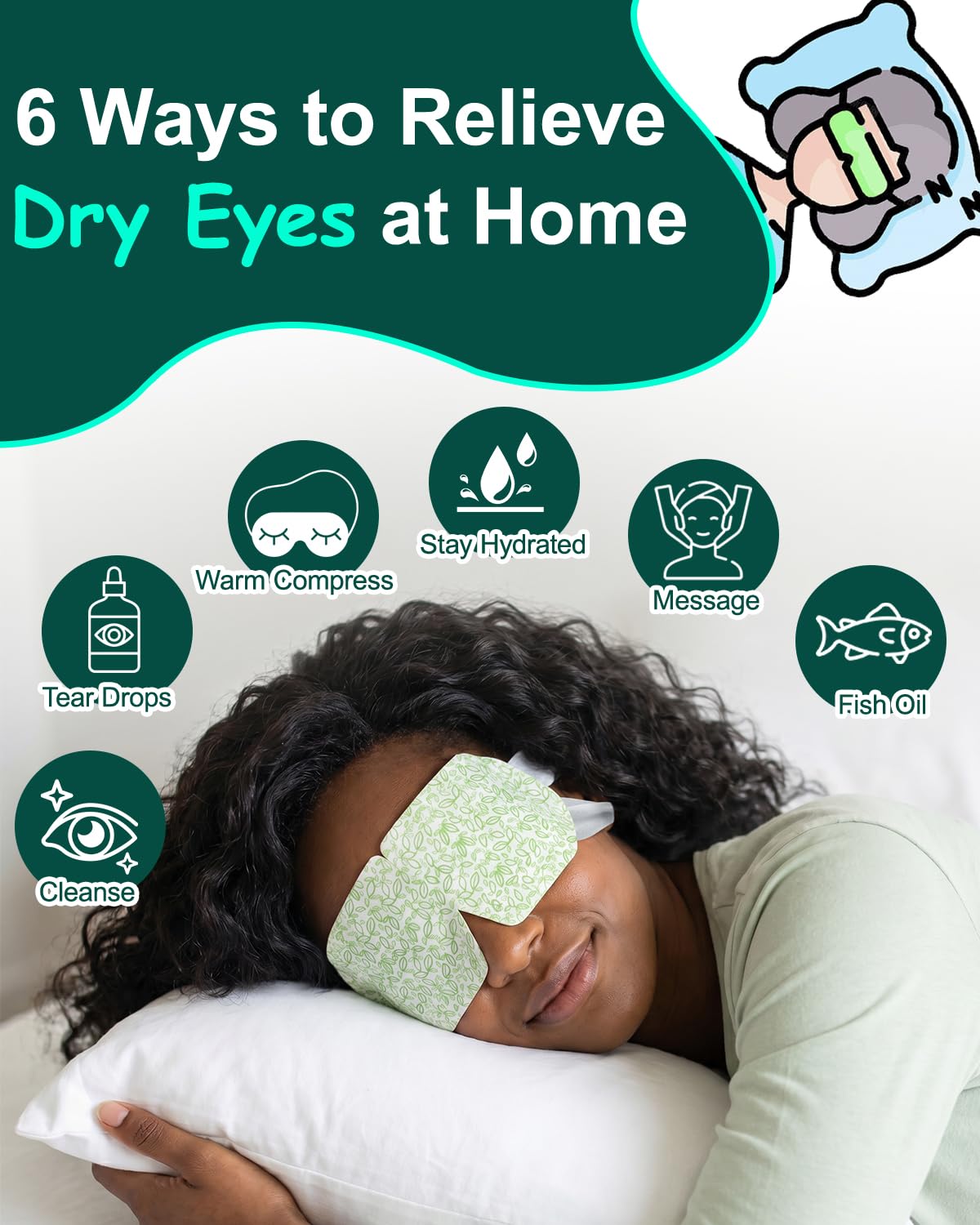 Detalle 2 de Steam Eye Masks 16-Pack Self-Heating for Dry Eyes 😴