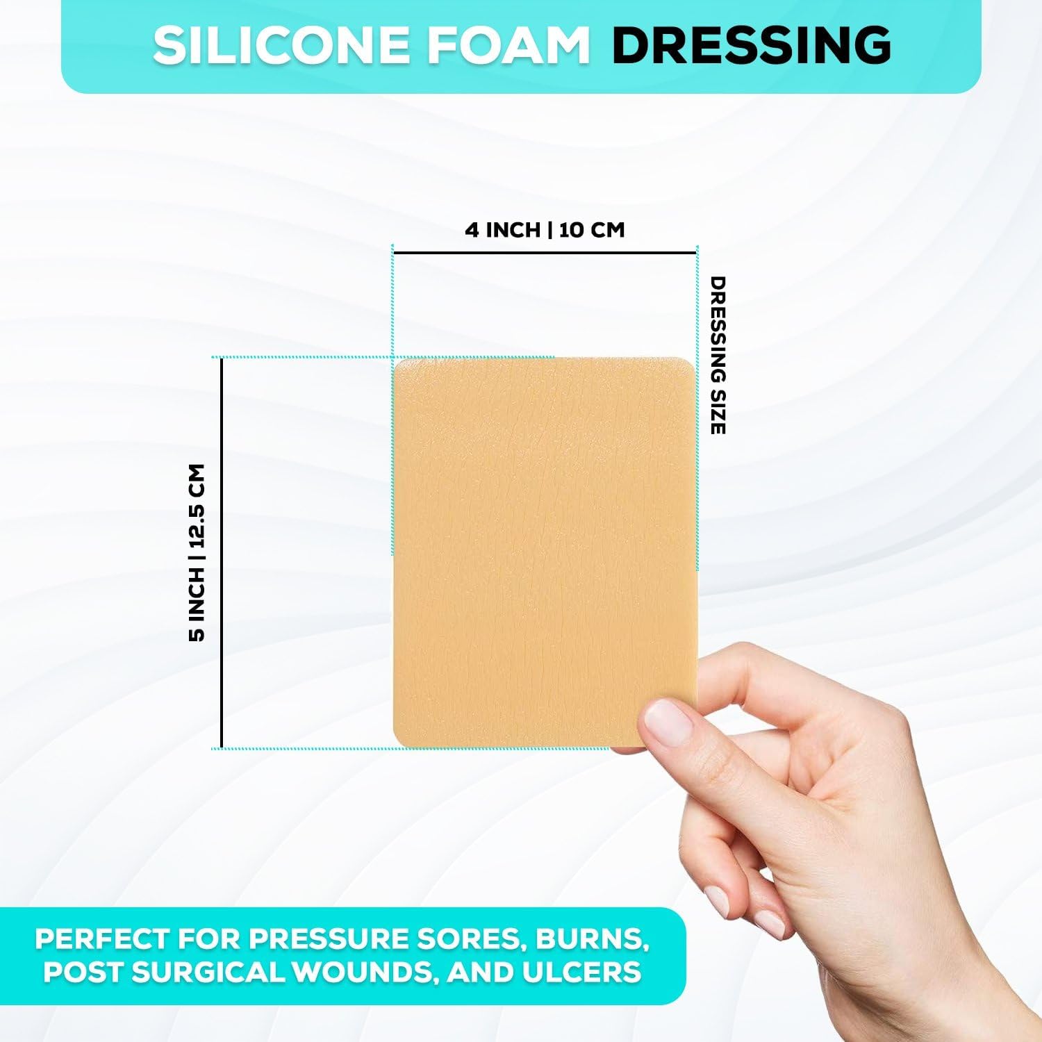 Detalle de MedVance V3000405-N Silicone Foam Dressing, 4" x 5", Box of 5