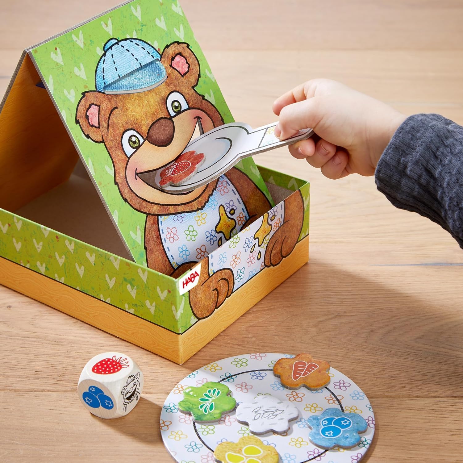Detalle de HABA Meine ersten Spiele: Bärenhunger – Kinderspiel für 1–3 Spieler, ab 2 Jahren