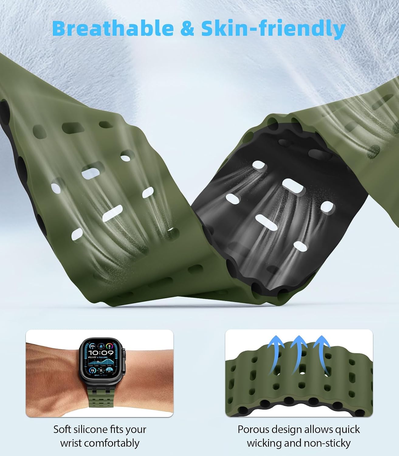 Detalle de MoKo Ocean Band 49mm breathable silicone strap