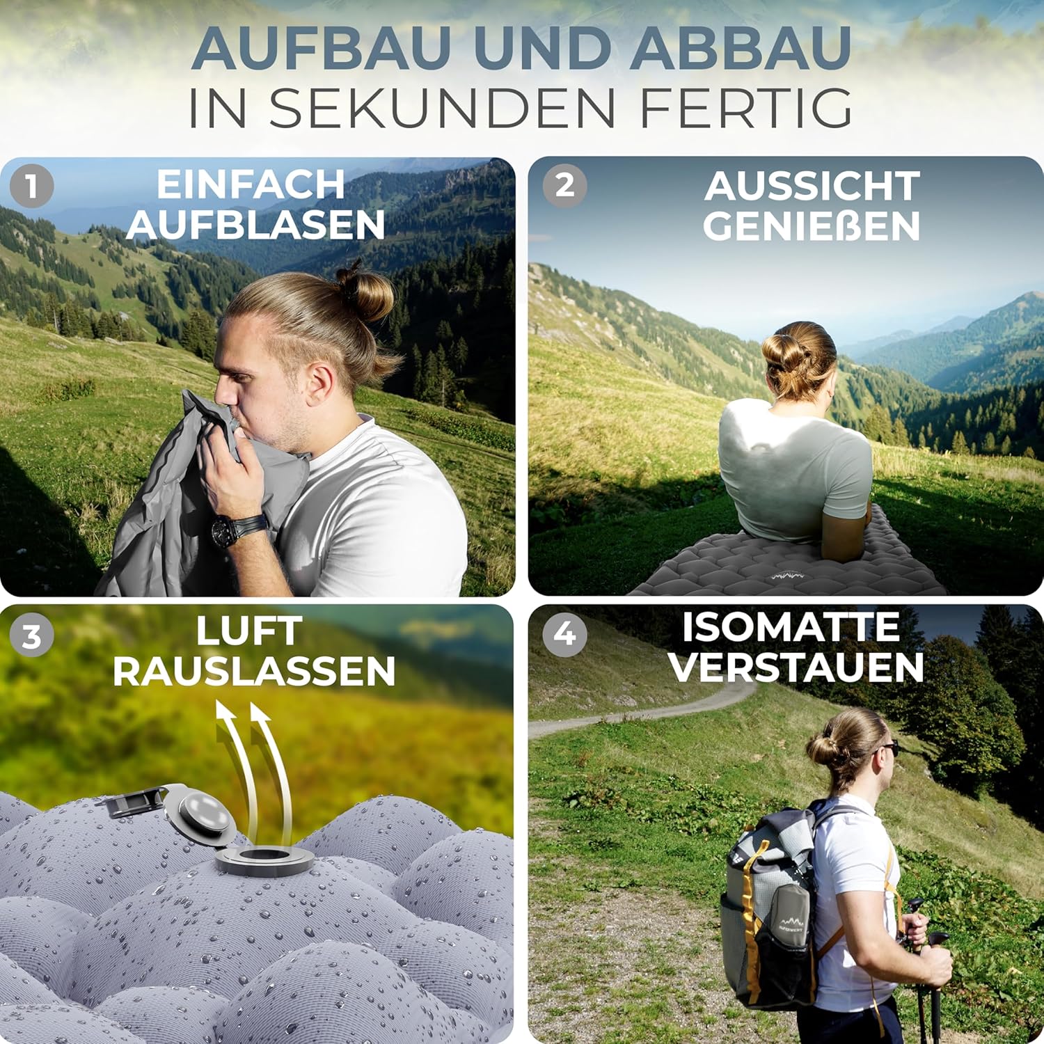 Thumbnail 3 de Alpenwert Isomatte Outdoor – Ultraleicht, kompaktes Packmaß und ergonomischer Schlafkomfort