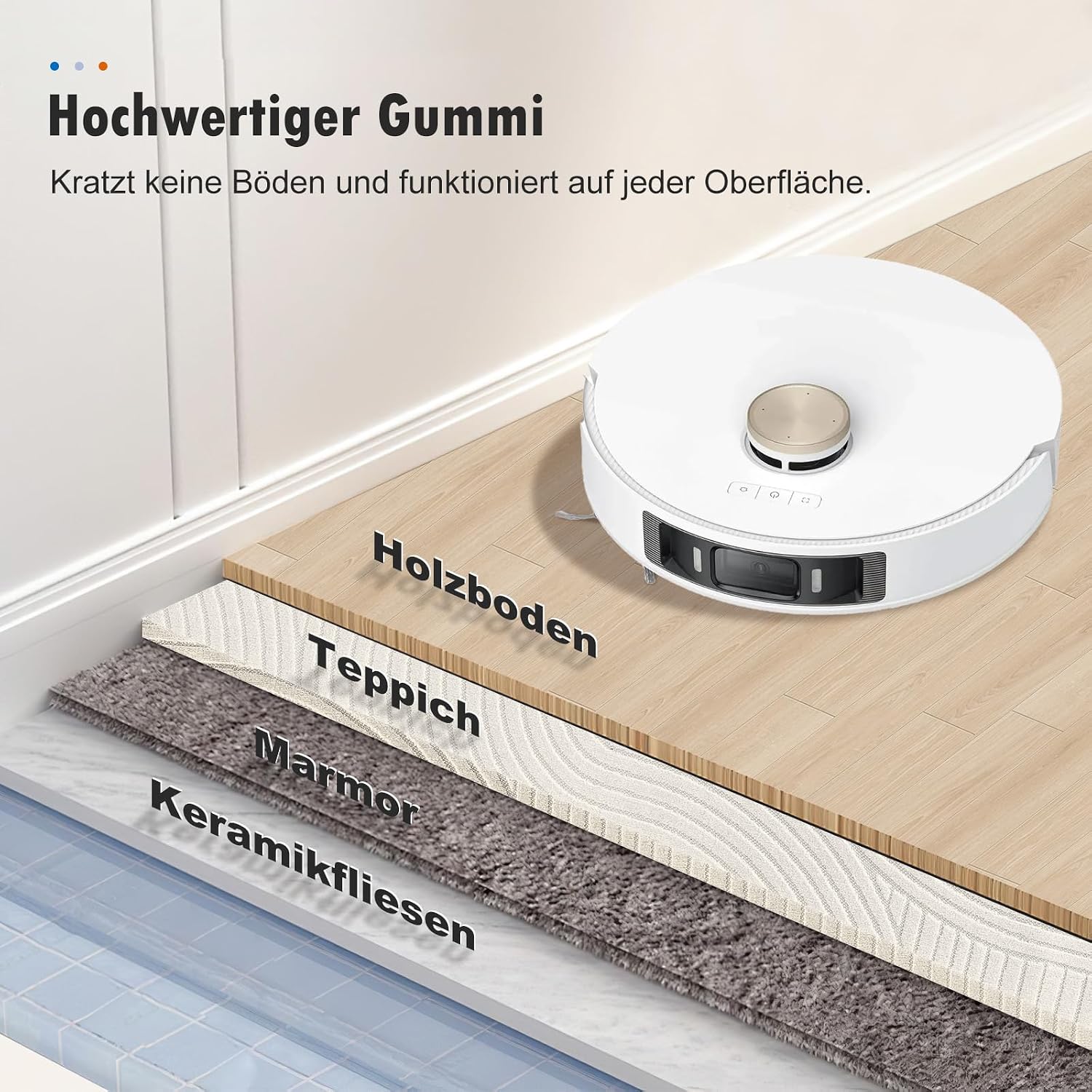 Detalle de 2 Stück Hauptbürste Ersatz aus Gummi für Dreame X40 Ultra, L10s Ultra und weitere Modelle