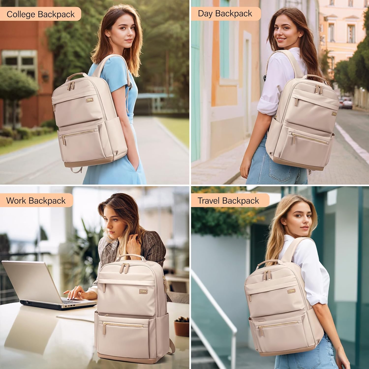 Detalle 2 de VNINE Backpack Womens: 16-Inch Laptop Backpack for Work, Travel and University