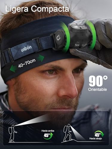 Thumbnail 6 de UNBON Linterna Frontal 1500mAh recargable 📷