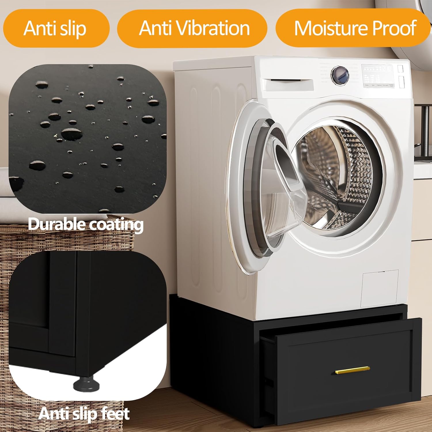 Thumbnail 4 de VRTCP XYJDG-W 16-Inch Washer Pedestal with Drawer, 440 lb Capacity
