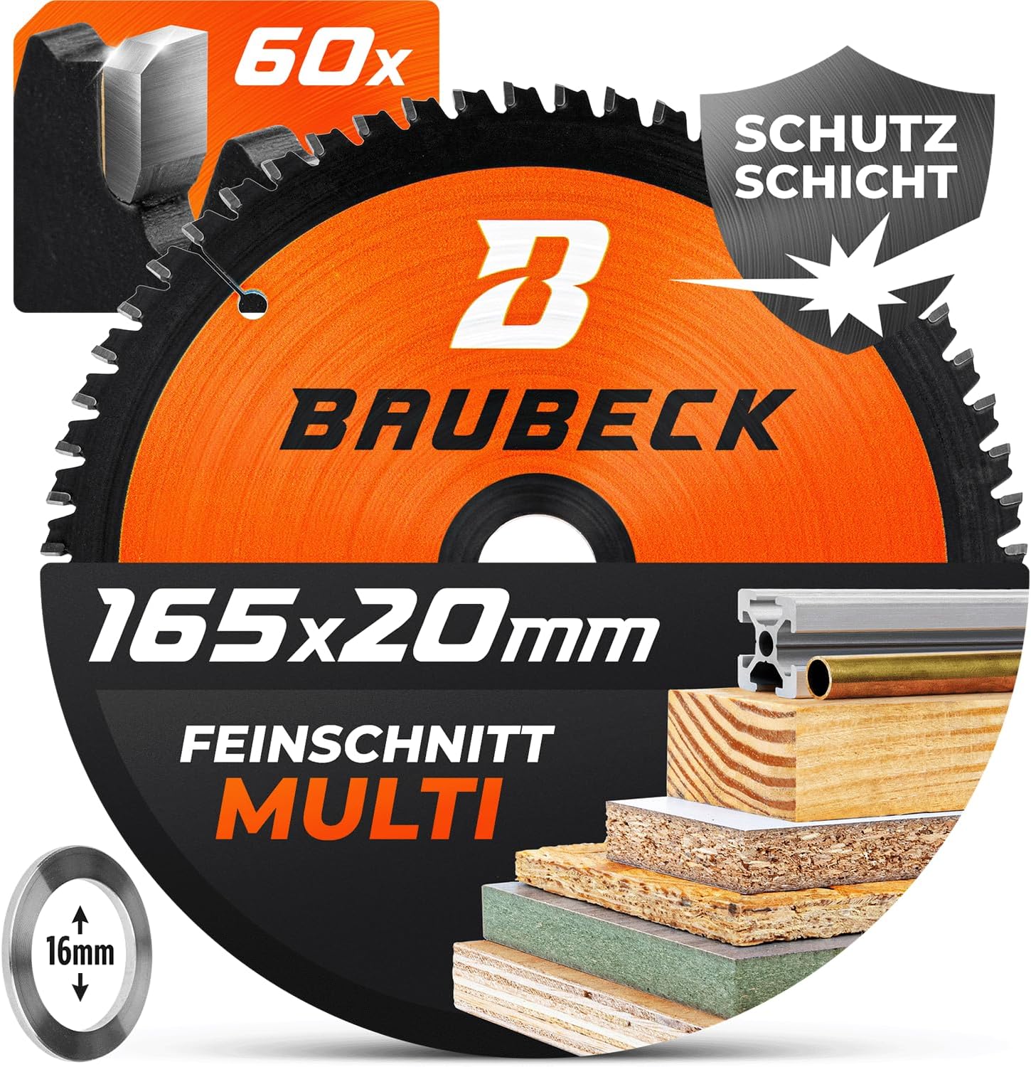 BAUBECK Sägeblatt 165x20 🛠