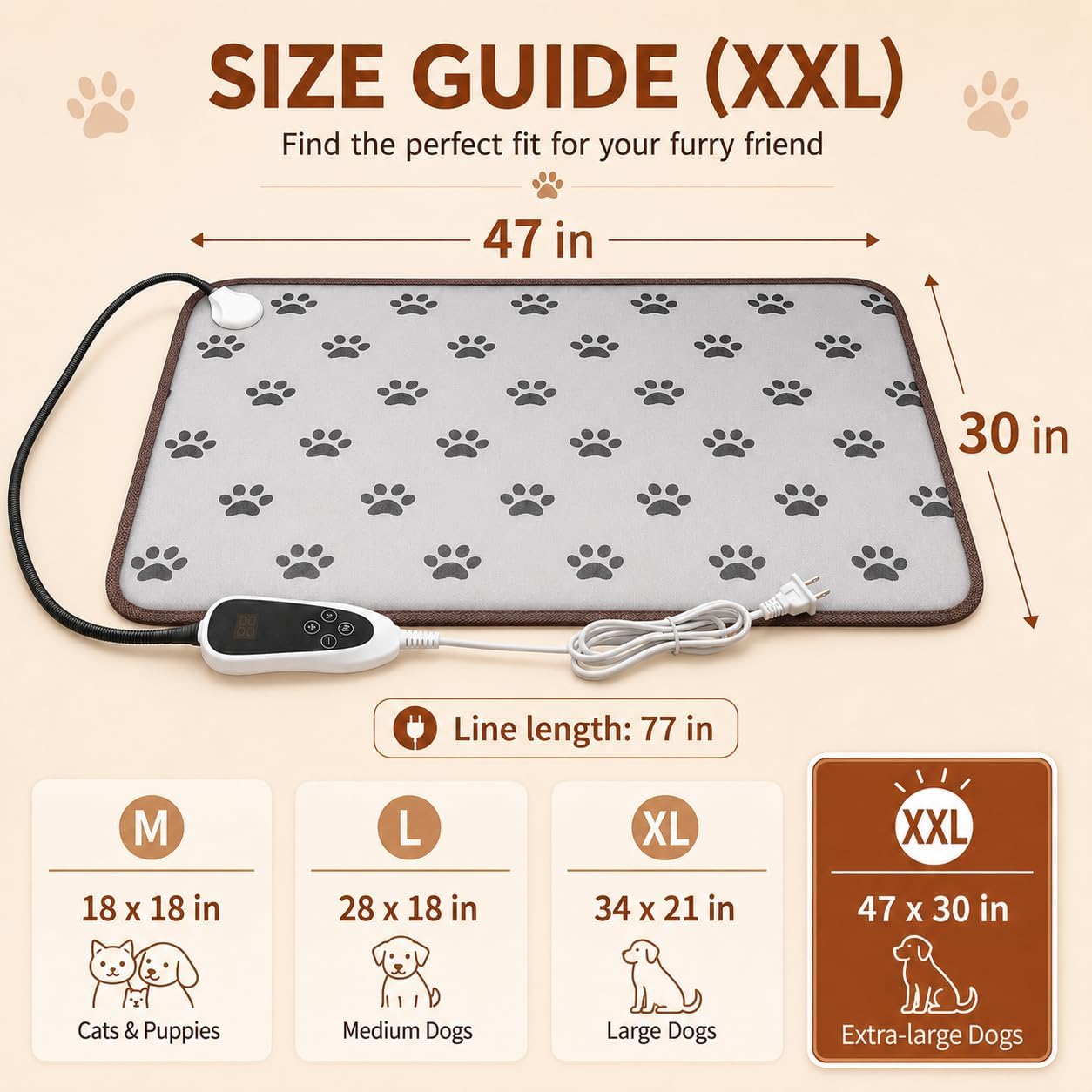 Detalle 2 de GOLOPET Dog Heating Pad 47 x 30 in