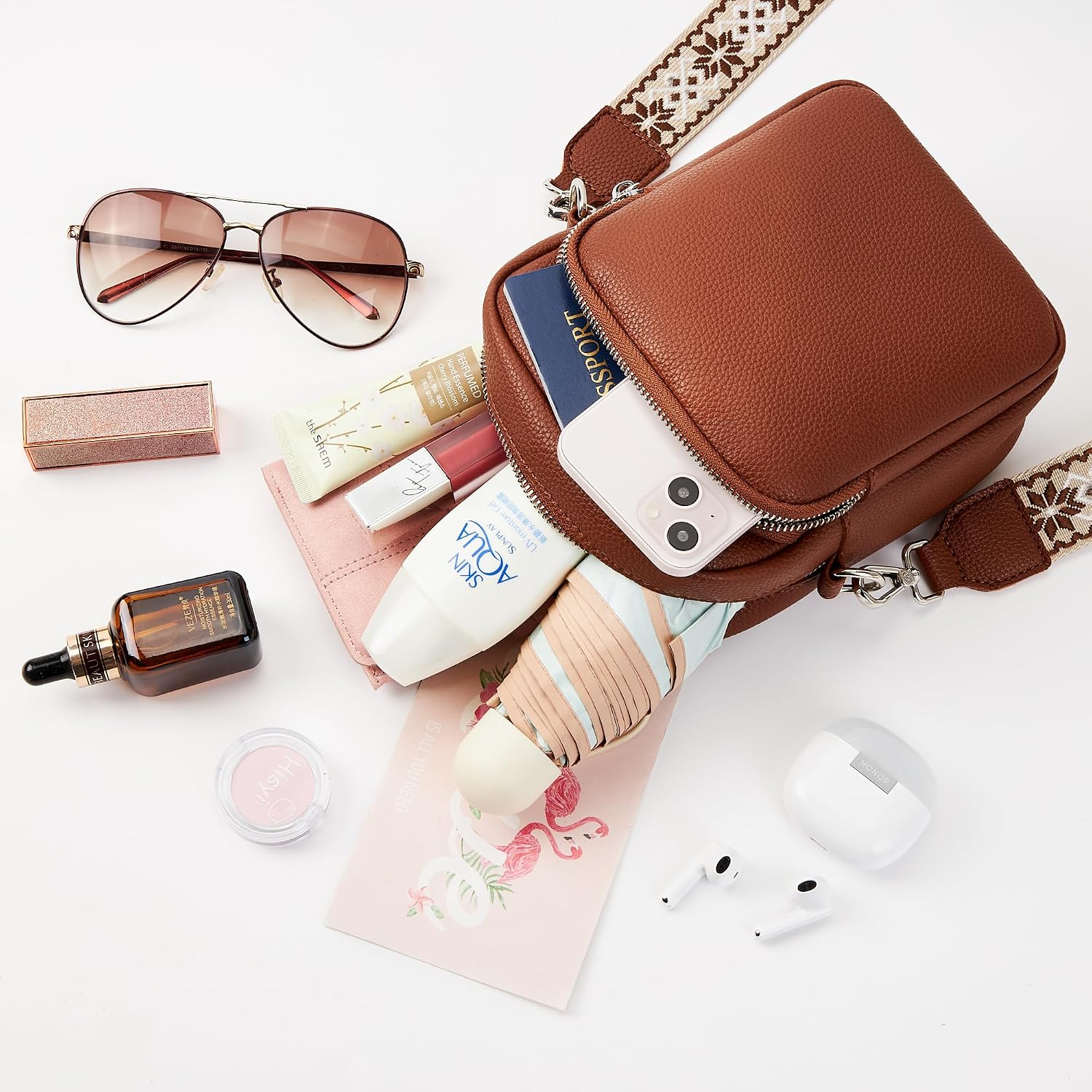 Detalle de KALIDI Crossbody Bag for Women – Vegan Leather Phone Bag with RFID Blocking