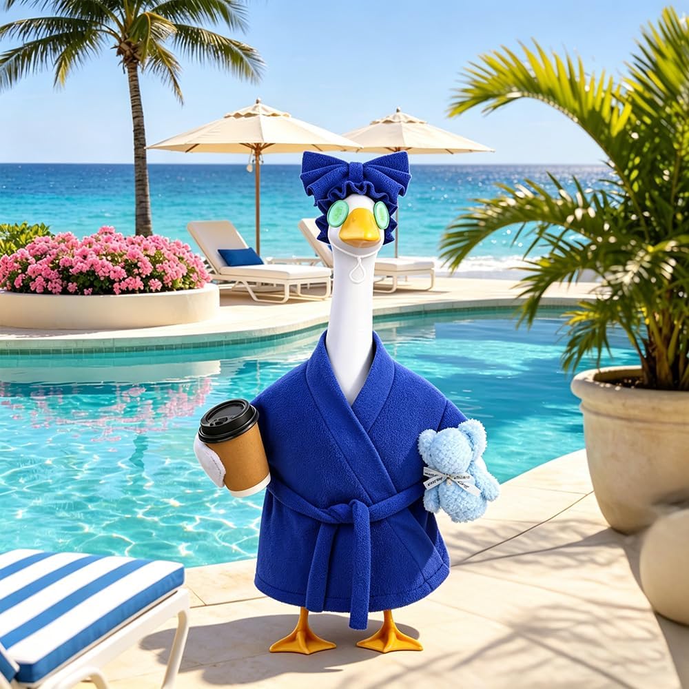 Detalle de Celltestria CELL-US-ST1064M1P1 23-Inch Porch Goose Costume, Blue Bathrobe