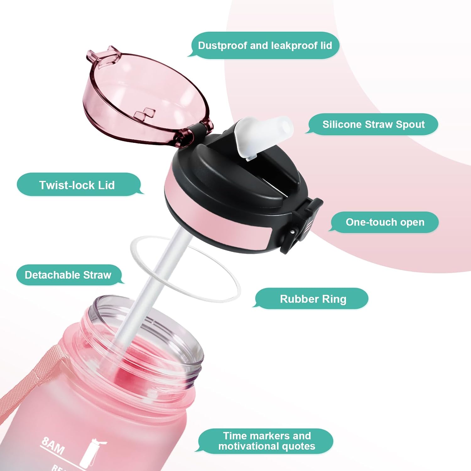 Detalle 2 de JAPORIA borraccia 500 ml con cannuccia