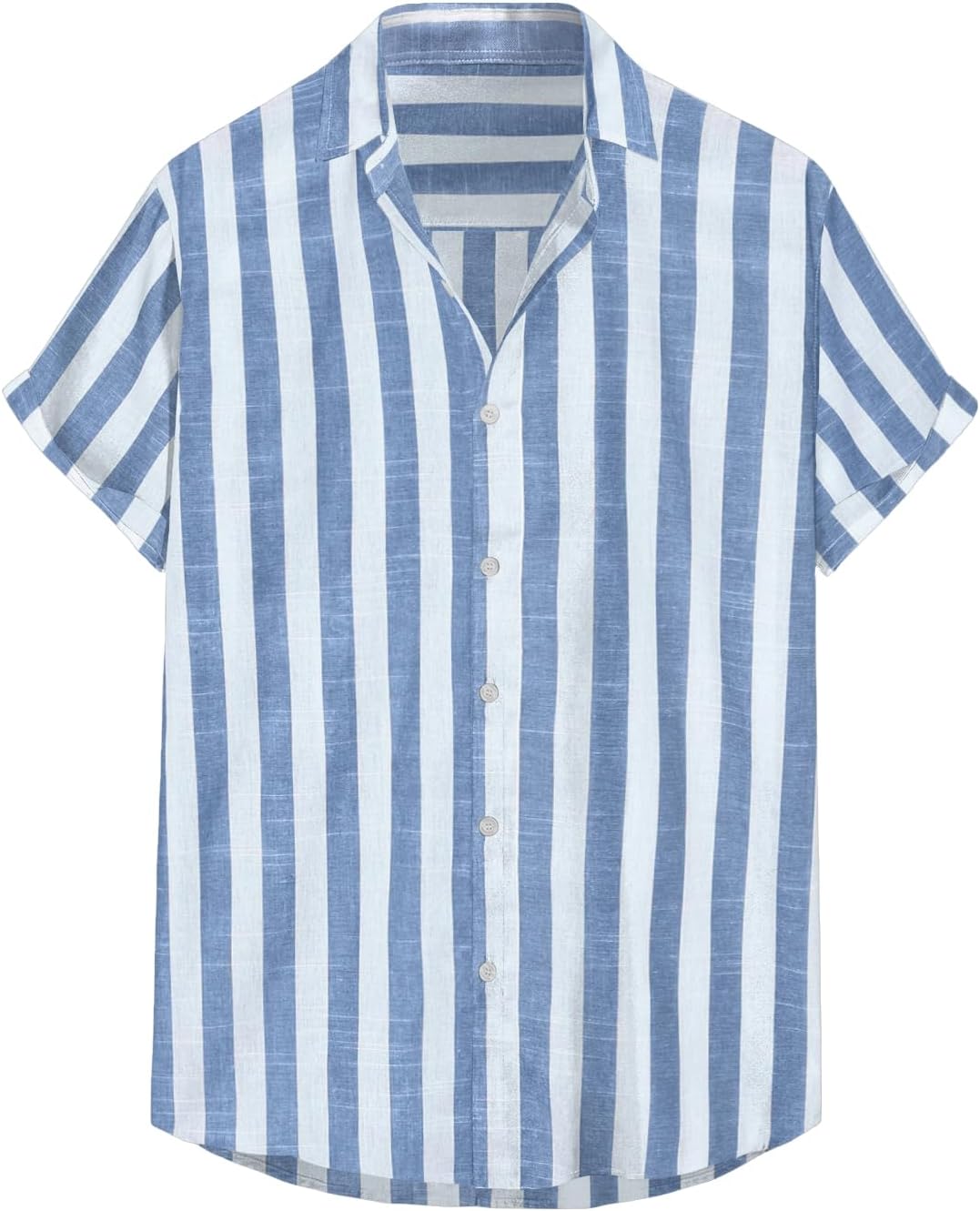 Thumbnail 6 de JMIERR Men's Casual Stylish Short Sleeve Button-Up Striped Dress Shirt