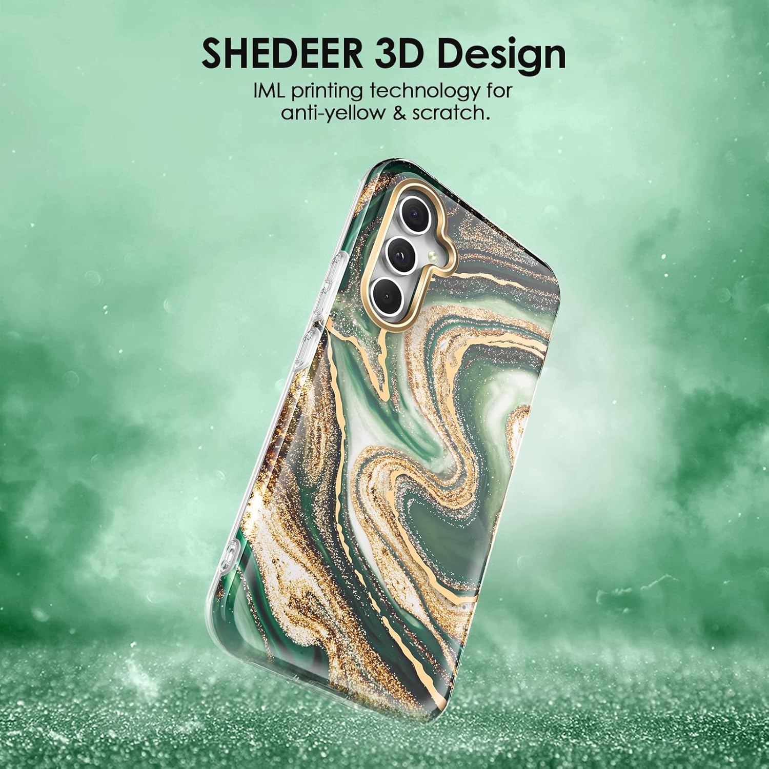 Detalle de SHEDEER Hülle für Samsung Galaxy A34 5G 6,6" – Glitzer, Kameraschutz & Displayschutz, TPU Stoßfest