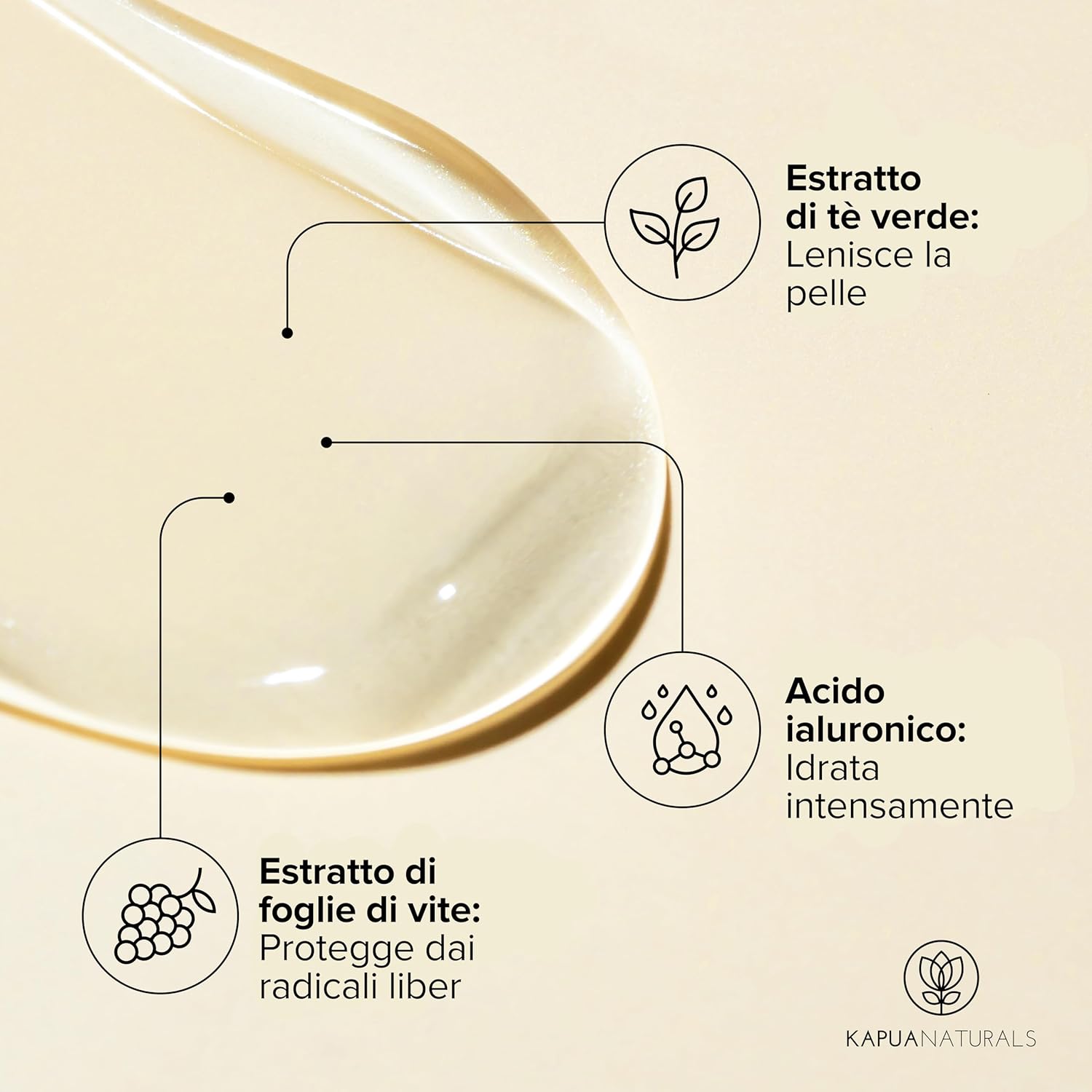 Detalle 2 de Siero vitamina C viso 100 ml di provenienza tedesca: alta concentrazione con acido ialuronico, vitamina E e pantenolo
