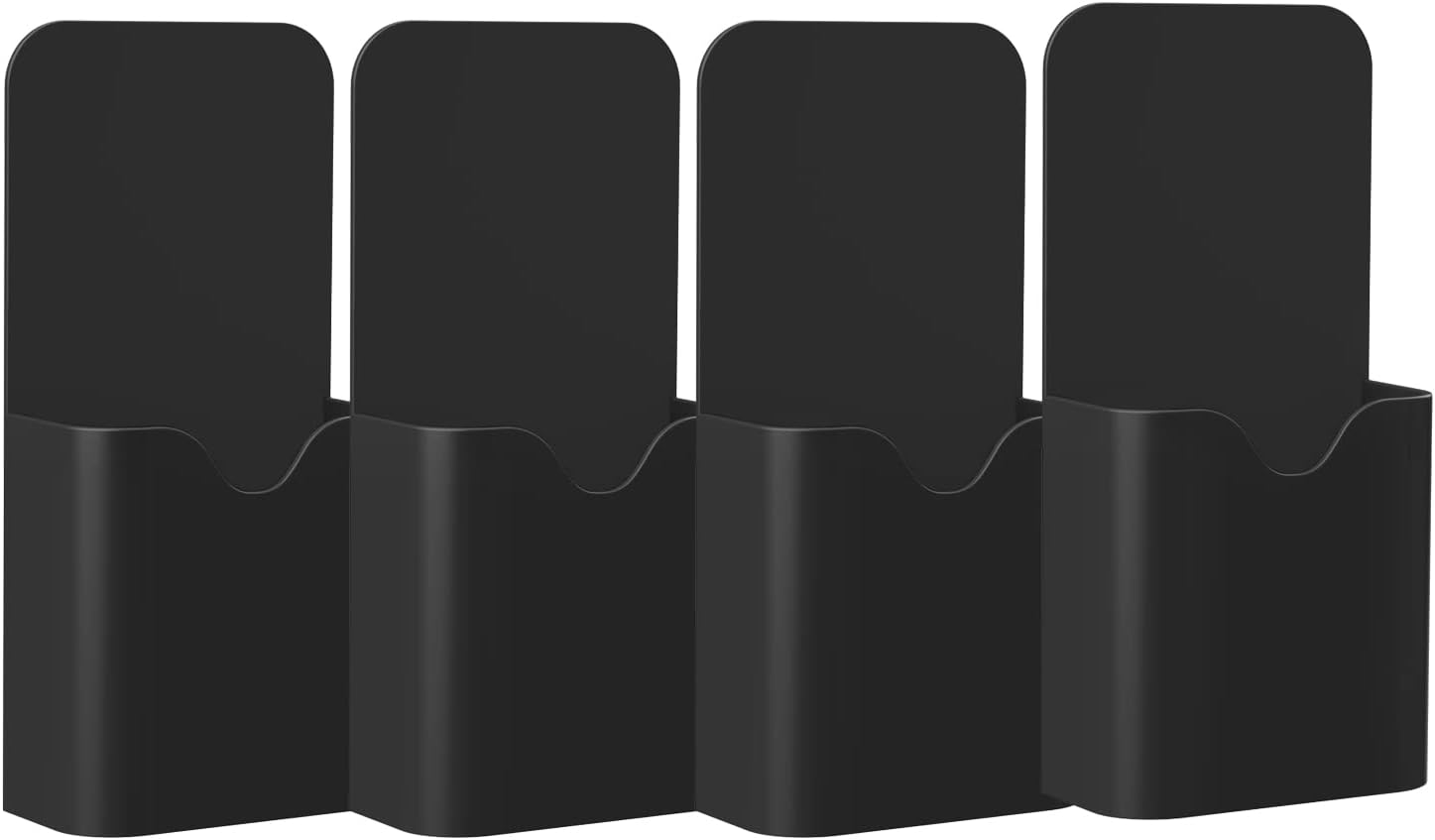Detalle de MoKo Magnetische Markerhalterung (4er-Set) für Whiteboard, Kühlschrank & Co. – Stift-/Bleistift-Ablage mit Magneten, Schwarz