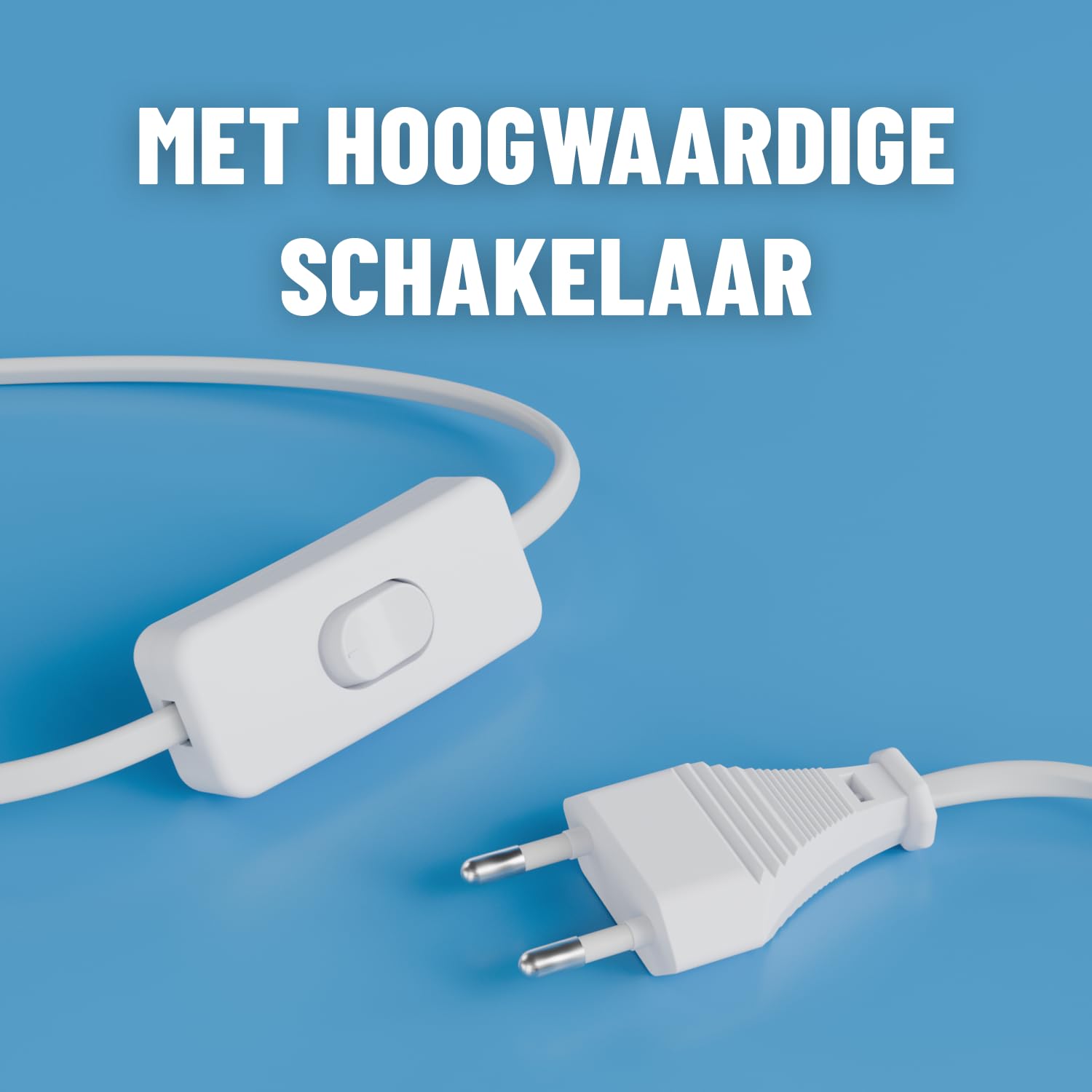 Detalle de greate 505002-2 E27-lampfitting met stekker en schakelaar, set van 2 met witte kabel van 5 m