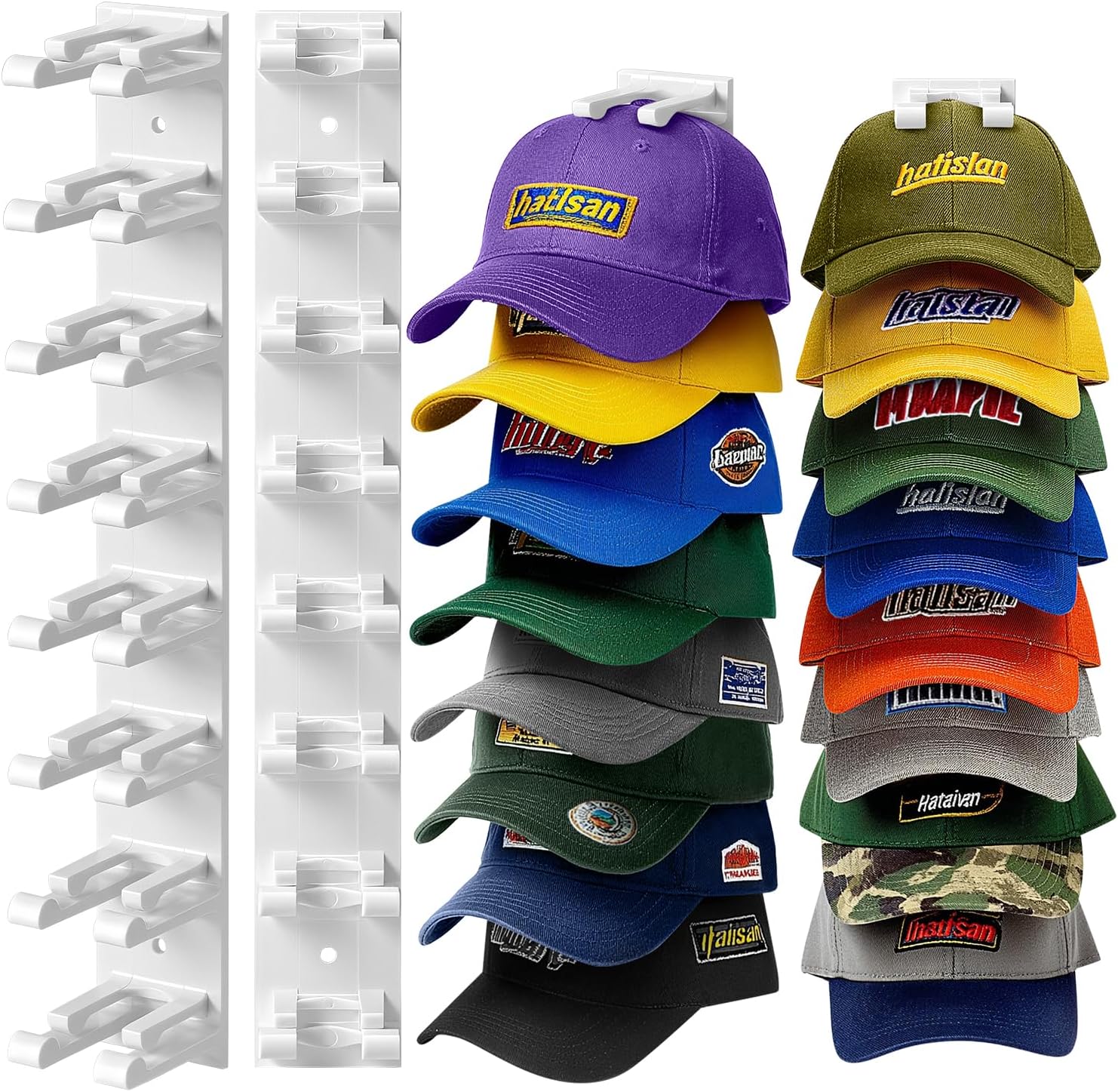 Hat Organizer for Baseball Caps, 2-Pack