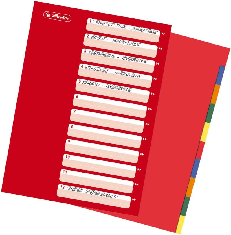 Thumbnail 1 de Herlitz Ringbuch-Register A4 (10-teilig) mit Indexblatt und blanken 5-farbigen Trennblättern