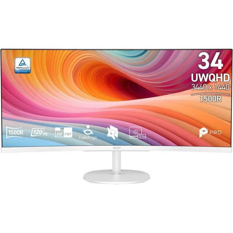 Thumbnail 1 de MSI Pro MP341CQW E12: monitor ultraancho 34" VA curvo 120 Hz para productividad fluida