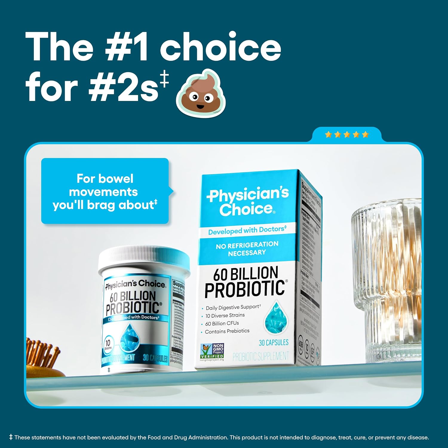 Thumbnail 1 de Physician's CHOICE Probiotics 60 Billion CFU – 10 Strains + Organic Prebiotics